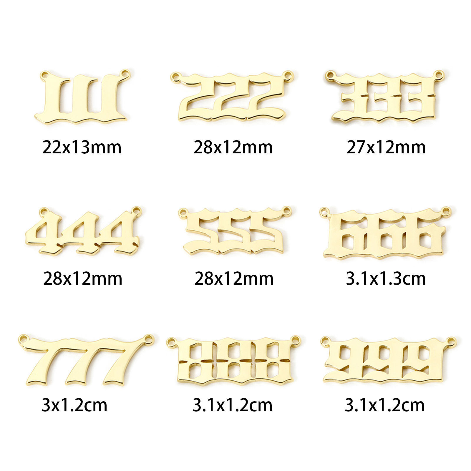 Picture of Eco-friendly Brass Connectors Charms Pendants 18K Real Gold Plated Angel Number