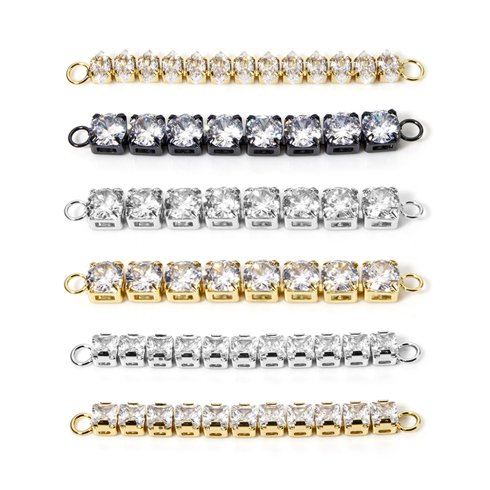 Imagen de 1 Unidad Respetuoso del Medio Ambiente Latón Conectores Dijes Colgantes Multicolor Claro Circón Artificial