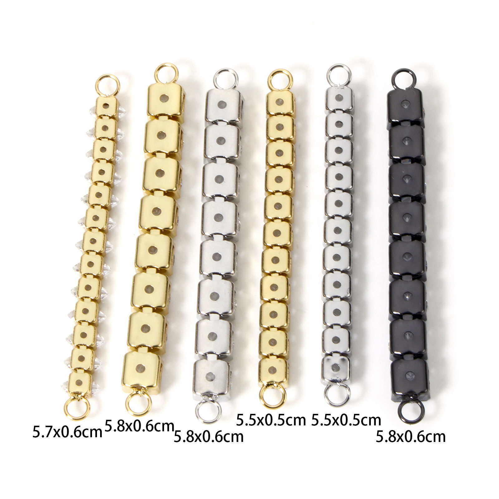 Imagen de 1 Unidad Respetuoso del Medio Ambiente Latón Conectores Dijes Colgantes Multicolor Claro Circón Artificial