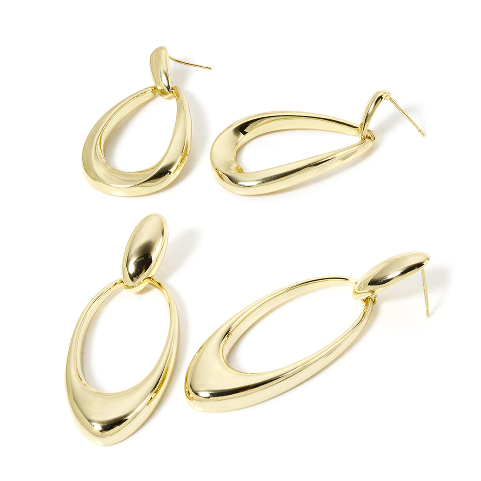Imagen de 1 Par Respetuoso del Medio Ambiente Elegante 18K Oro Real Chapado Latón Con Tapones Pendientes Para Mujeres Fiesta Tamaño del Poste/Cable: 0.8mm