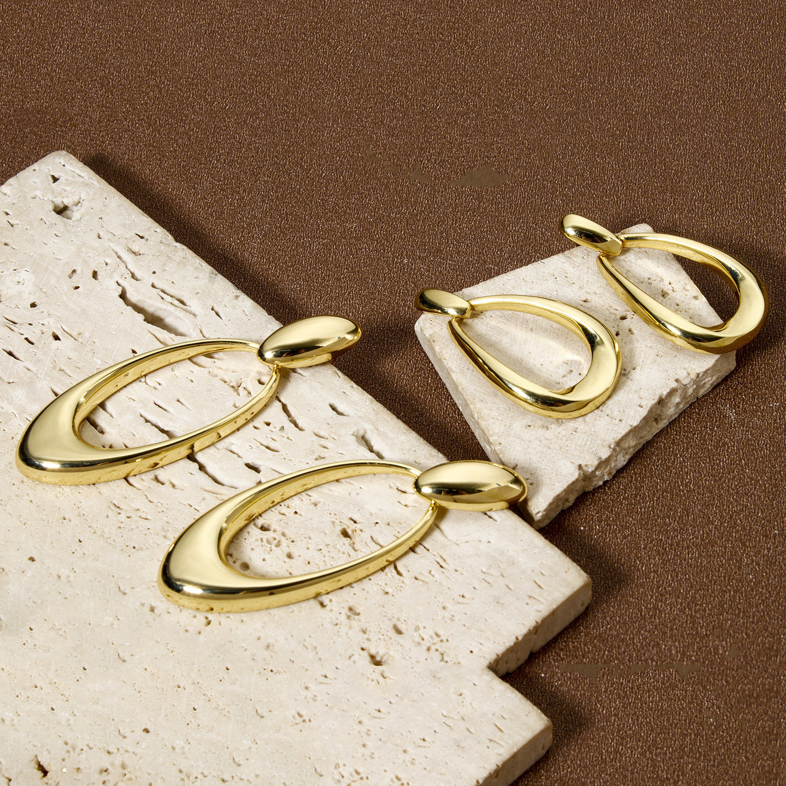 Imagen de 1 Par Respetuoso del Medio Ambiente Elegante 18K Oro Real Chapado Latón Con Tapones Pendientes Para Mujeres Fiesta Tamaño del Poste/Cable: 0.8mm