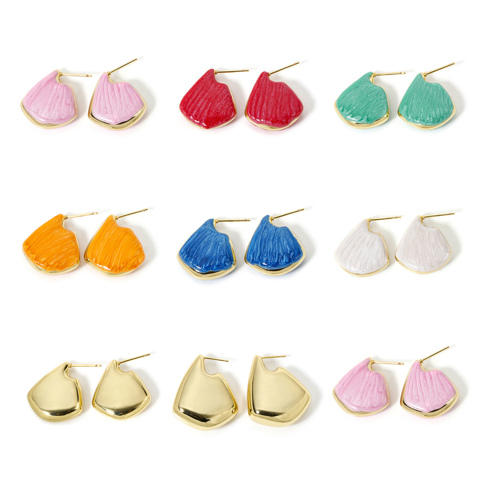Picture of Eco-friendly Stylish Real Gold Plated Brass Drop Ear Post Stud Earrings For Women Party