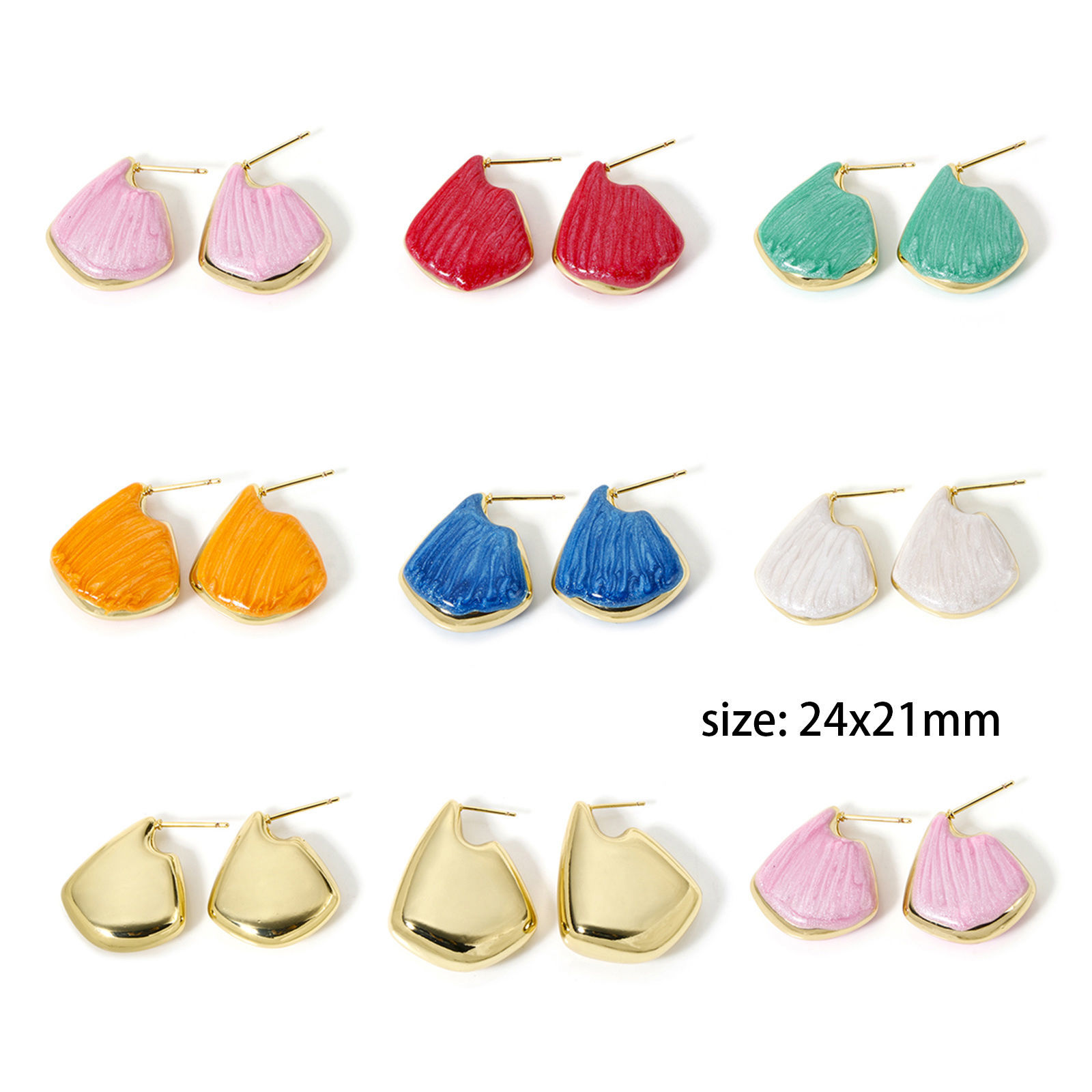 Picture of Eco-friendly Stylish Real Gold Plated Brass Drop Ear Post Stud Earrings For Women Party
