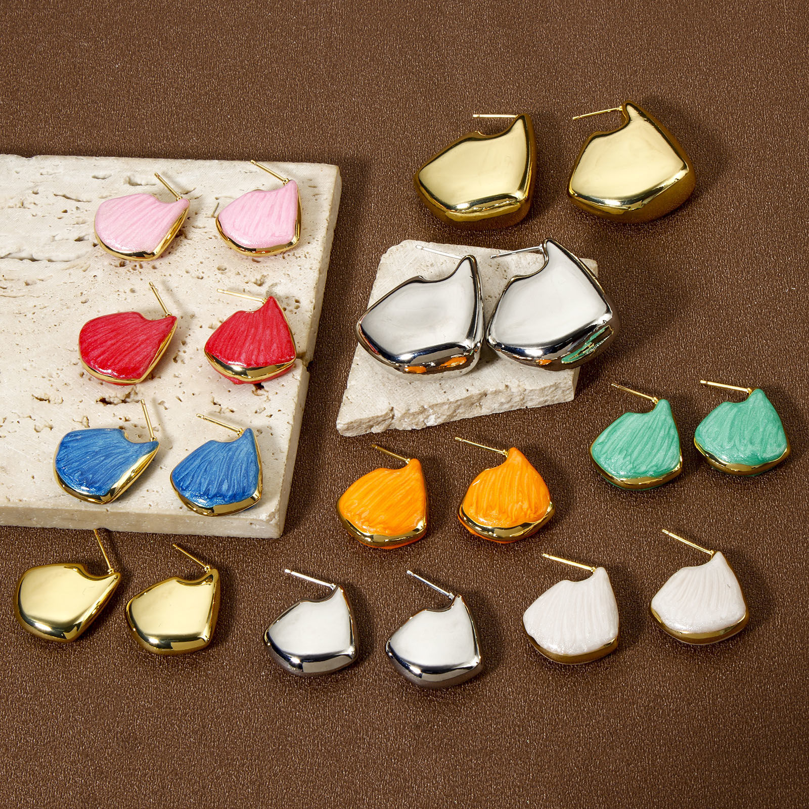 Picture of Eco-friendly Stylish Real Gold Plated Brass Drop Ear Post Stud Earrings For Women Party
