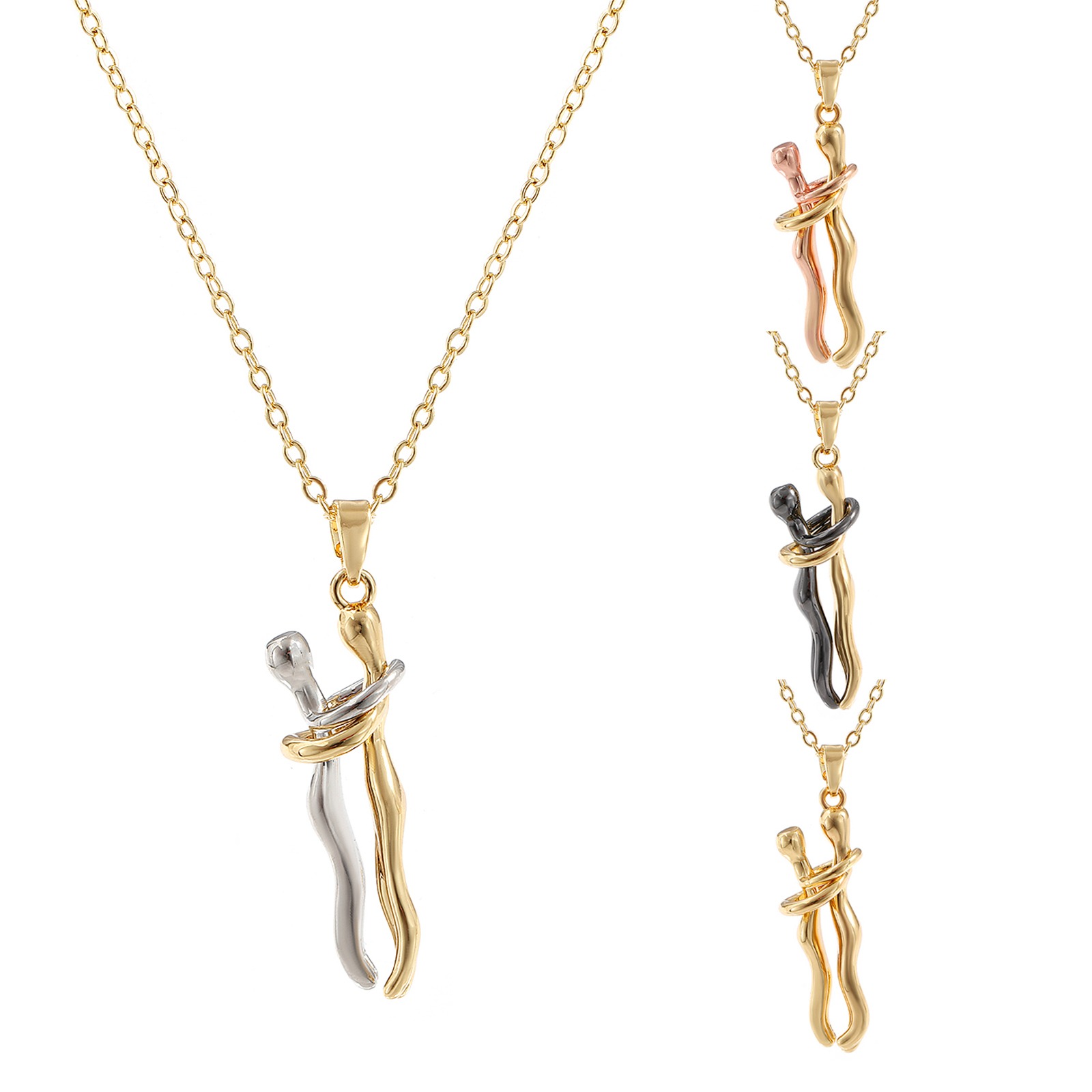 Image de 1 Pièce Collier à Pendentif Chaîne Maille Forçat La Saint Valentin en Laiton Hip Hop Multicolore Amoureux 3D Unisexe 46cm + 6cm long