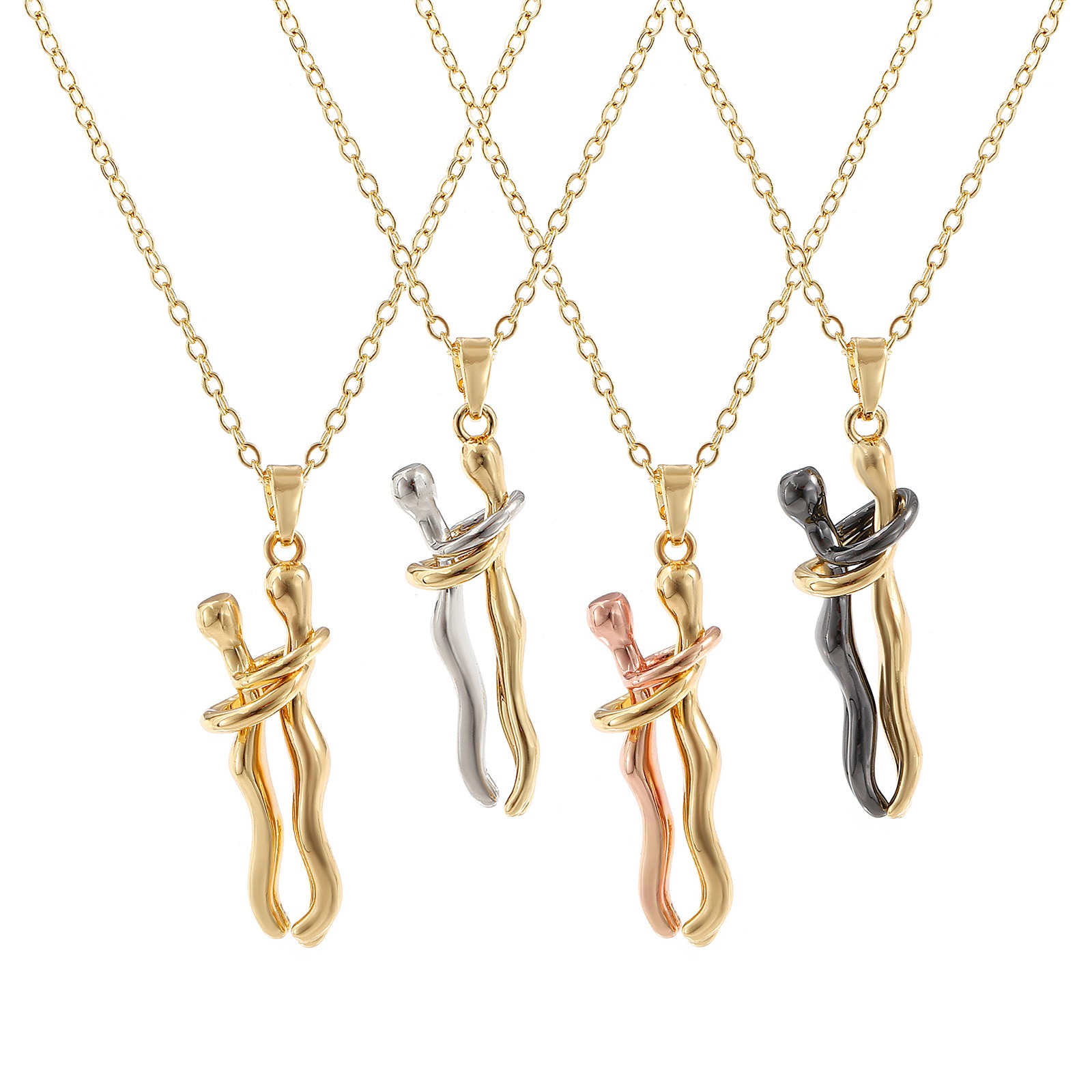 Image de 1 Pièce Collier à Pendentif Chaîne Maille Forçat La Saint Valentin en Laiton Hip Hop Multicolore Amoureux 3D Unisexe 46cm + 6cm long