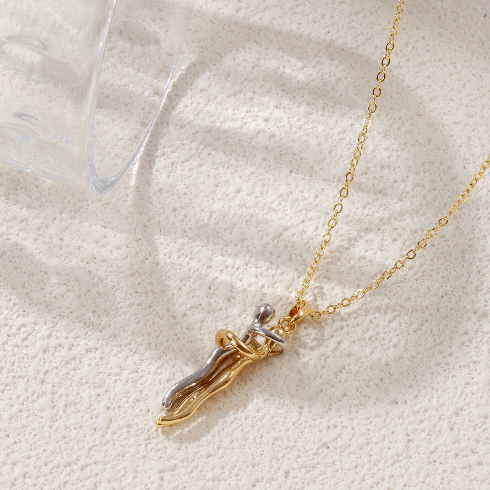 Image de 1 Pièce Collier à Pendentif Chaîne Maille Forçat La Saint Valentin en Laiton Hip Hop Multicolore Amoureux 3D Unisexe 46cm + 6cm long