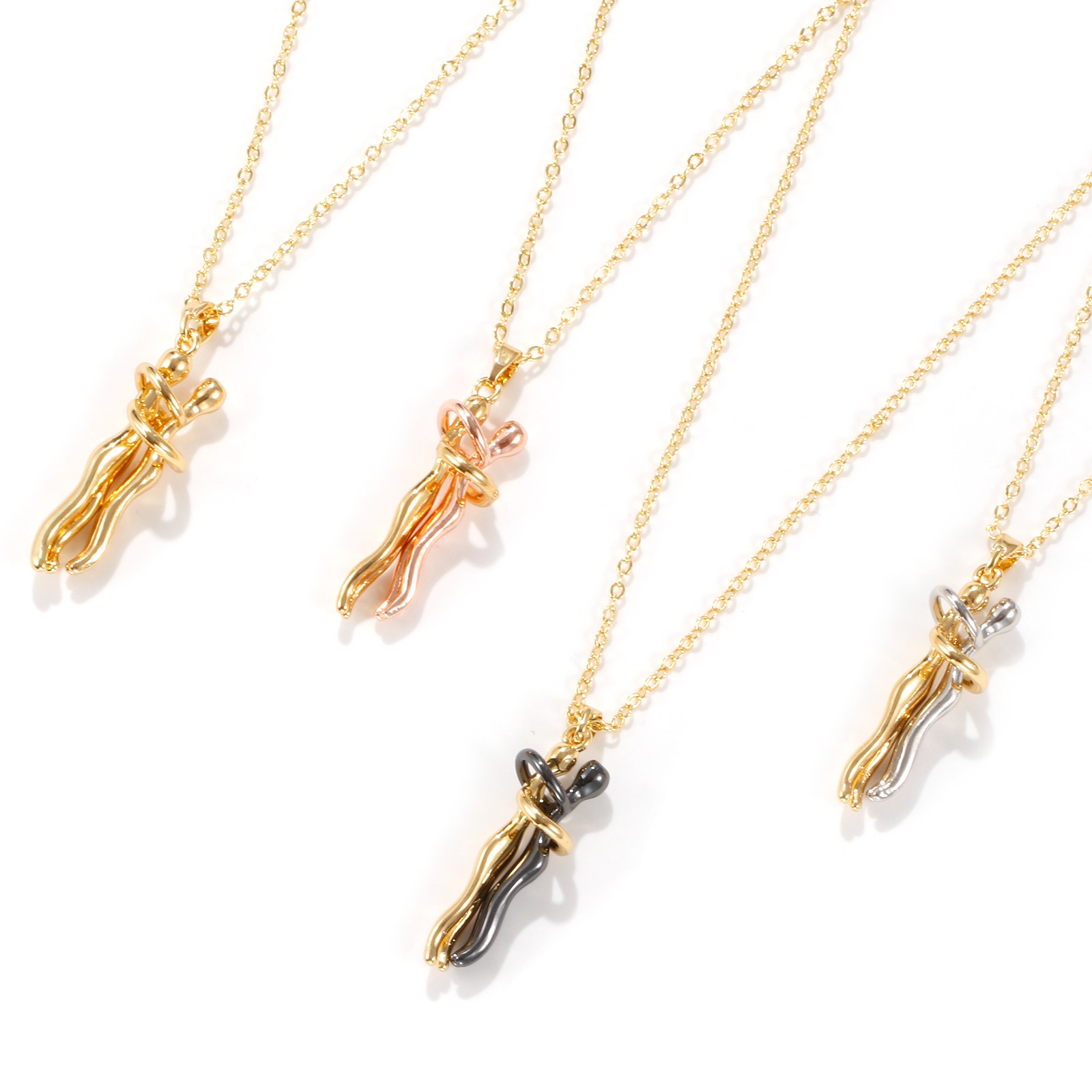 Image de 1 Pièce Collier à Pendentif Chaîne Maille Forçat La Saint Valentin en Laiton Hip Hop Multicolore Amoureux 3D Unisexe 46cm + 6cm long