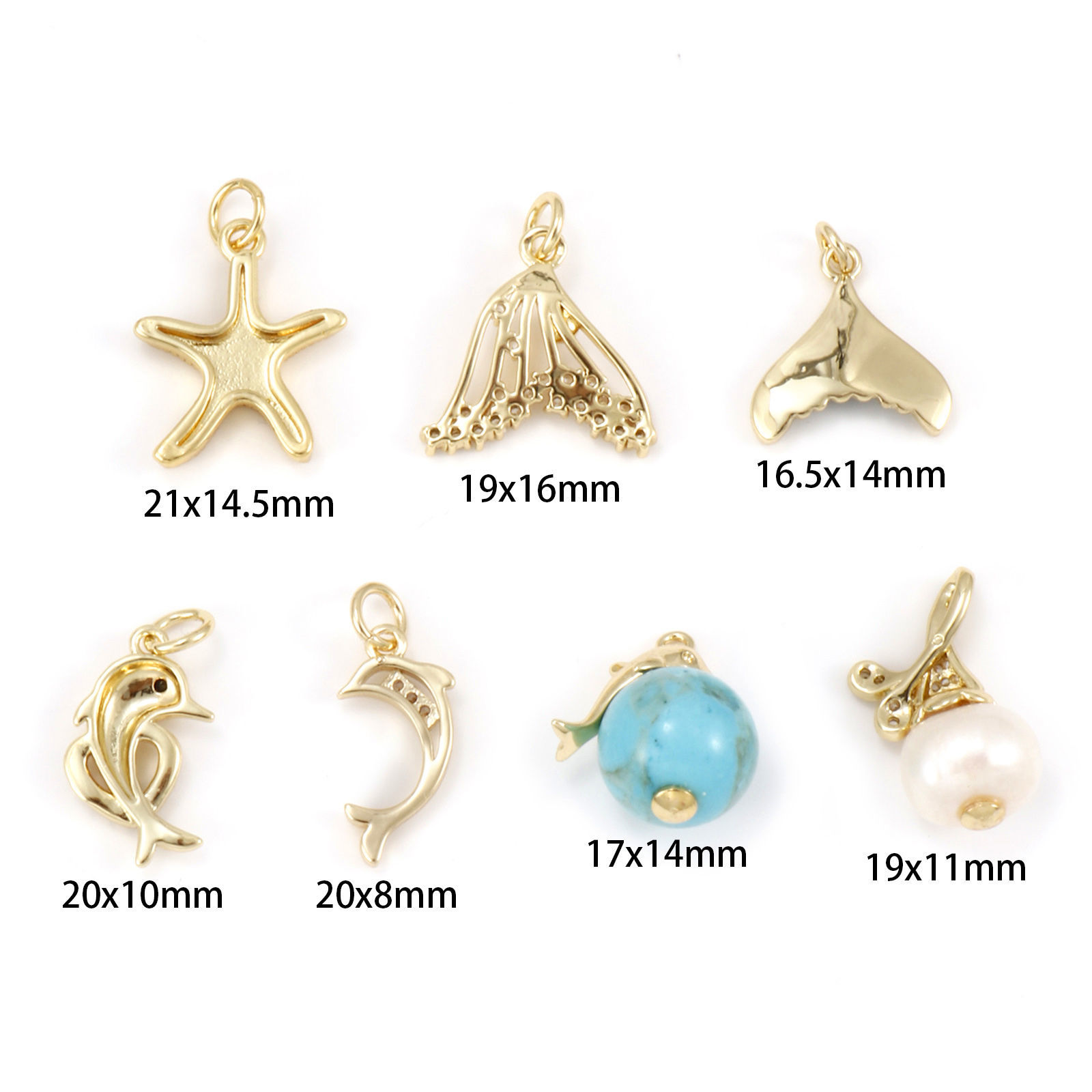 Picture of Eco-friendly Brass Charms 18K Real Gold Plated Fishtail Dolphin