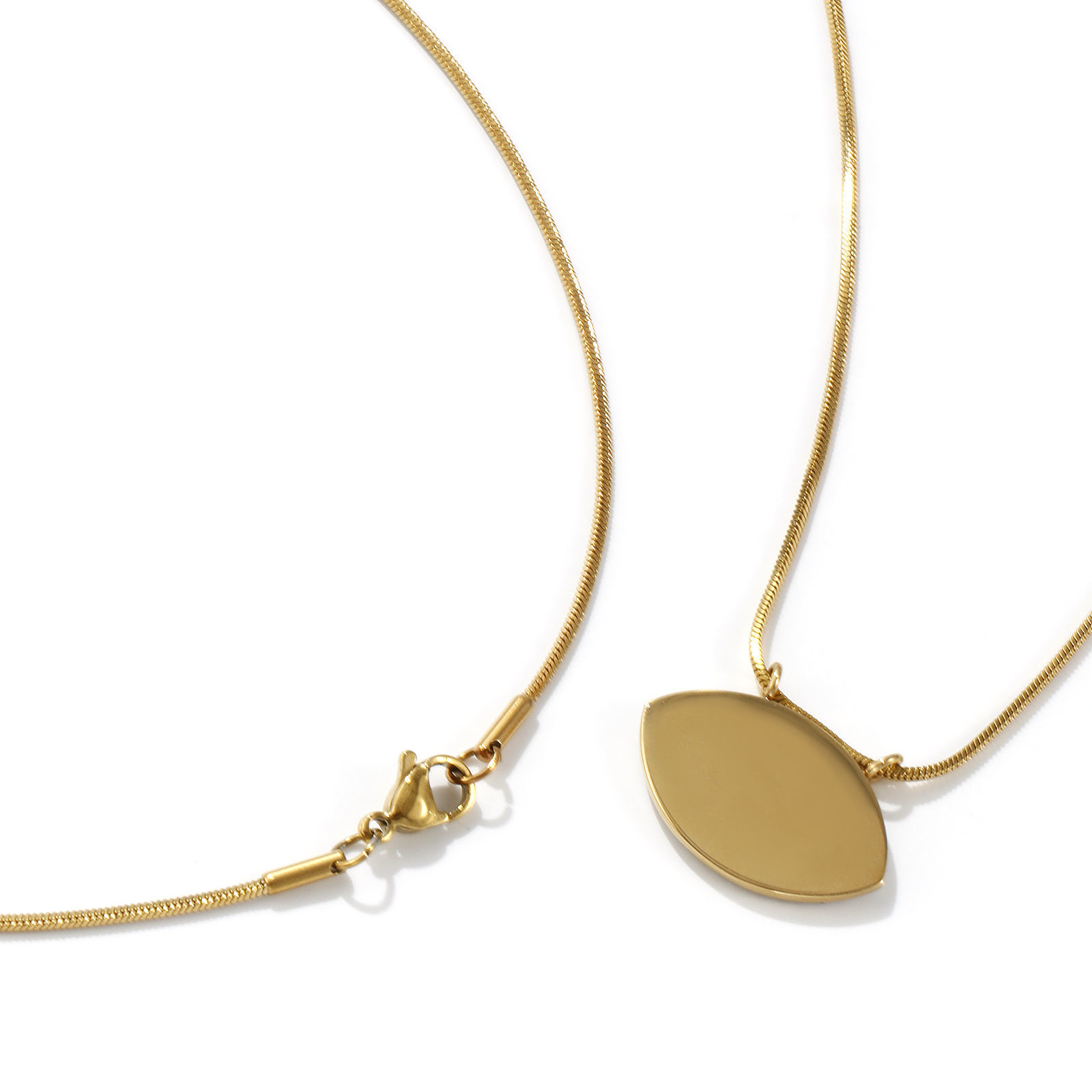 Picture of Eco-friendly PVD Vacuum Plating Exquisite 18K Real Gold Plated 304 Stainless Steel & Cubic Zirconia Snake Chain Eye Pendant Charm Necklace For Women Gift 45cm(17.7") long