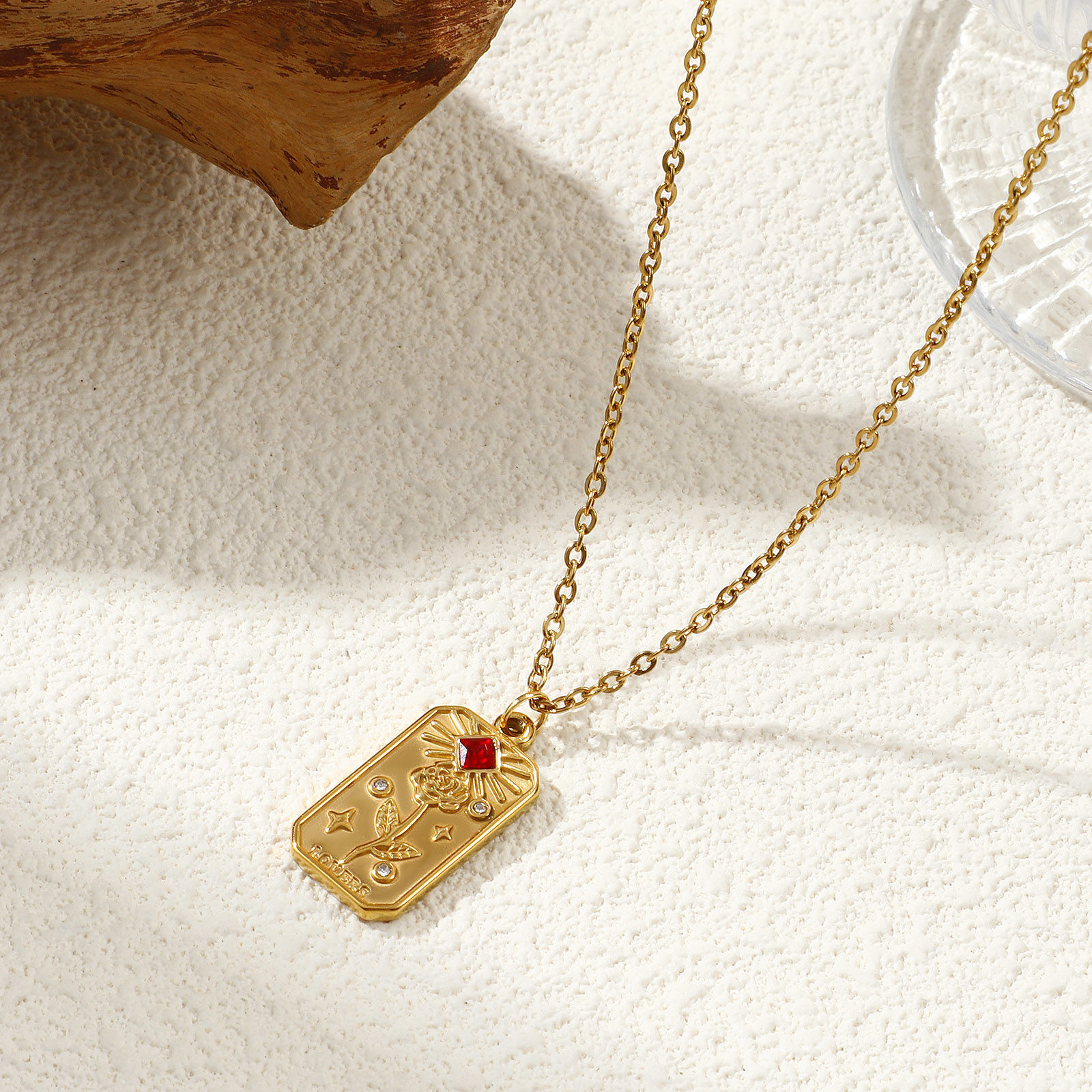 Picture of 18K Real Gold Plated Link Cable Chain Tarot Pendant Charm Necklace, 304 Stainless Steel 45cm(17.7") + 5cm(2"), For Women, Exquisite Gift, Eco-friendly PVD Vacuum Plating