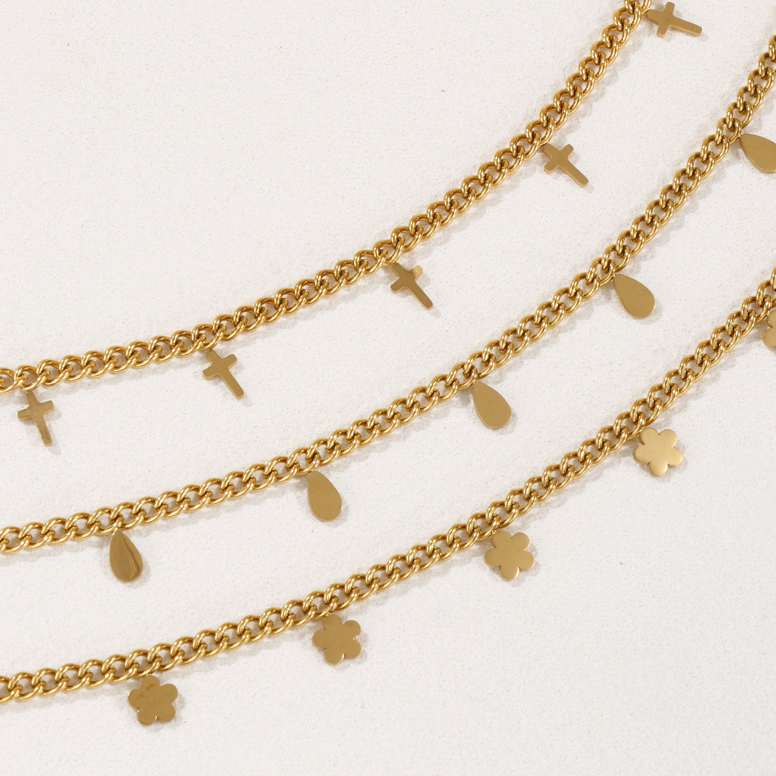 Picture of Eco-friendly PVD Vacuum Plating Exquisite 18K Real Gold Plated 304 Stainless Steel Curb Link Chain Anklet For Women Gift 22cm(8.7") long