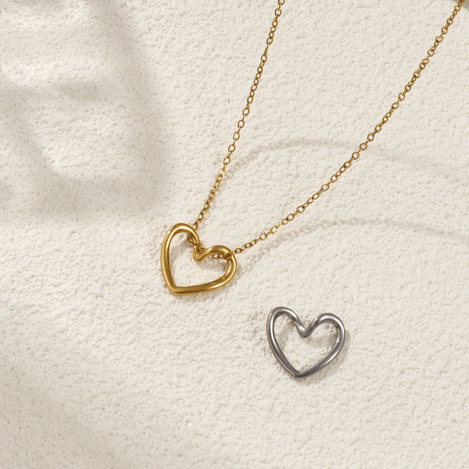 Picture of 5 PCs Eco-friendly PVD Vacuum Plating 304 Stainless Steel Valentine's Day Charms Multicolor Enamel Heart Hollow 17mm x 15mm