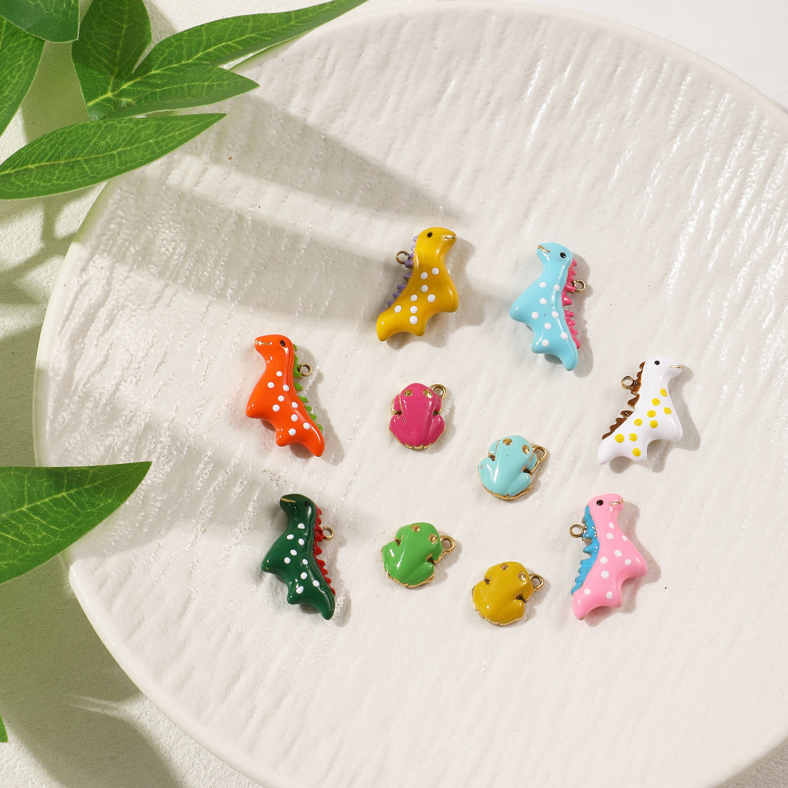Picture of 1 Piece Eco-friendly PVD Vacuum Plating 304 Stainless Steel Charms 18K Real Gold Plated Enamel Dinosaur Animal Frog 3D