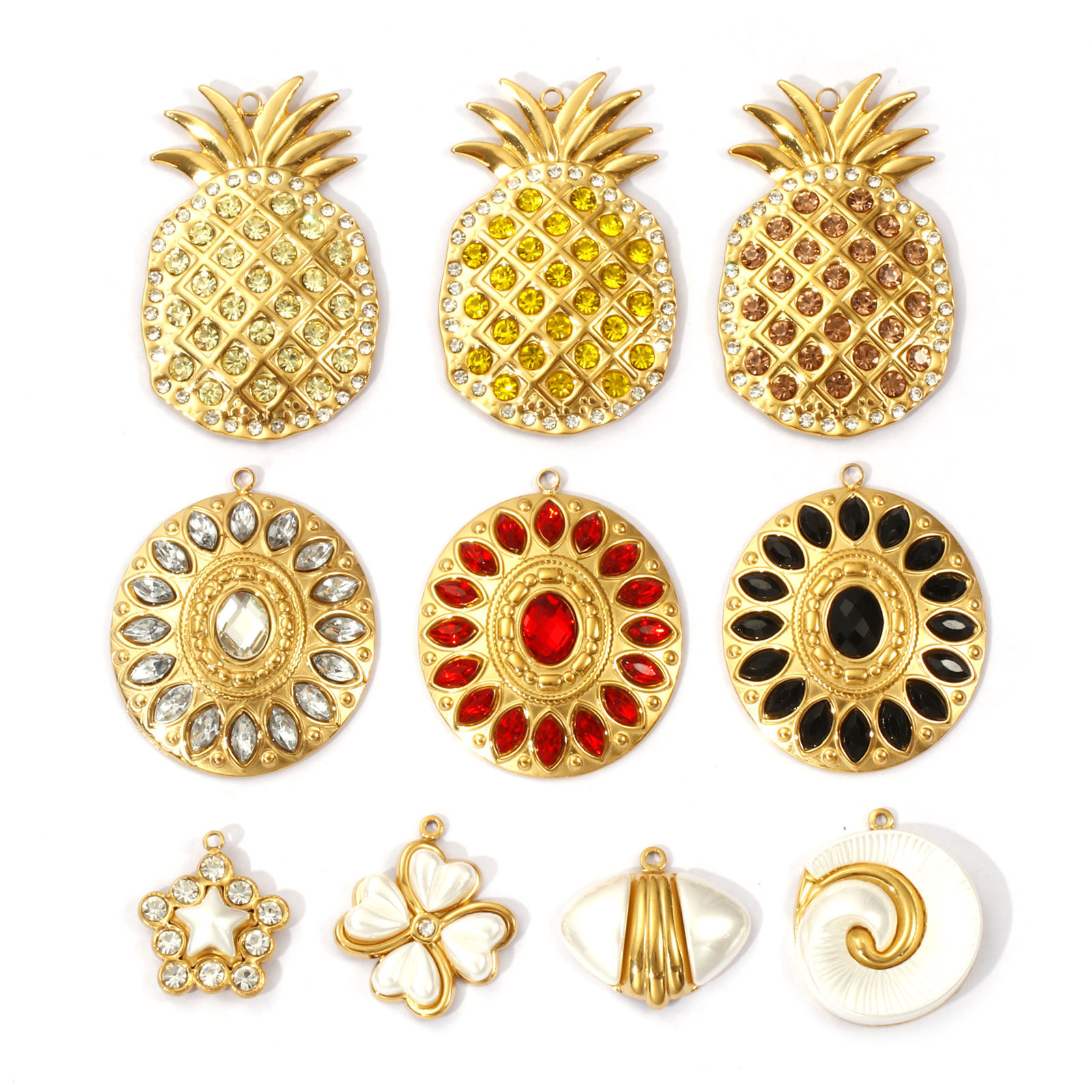 Picture of 1 Piece Eco-friendly PVD Vacuum Plating 304 Stainless Steel Pendants 18K Real Gold Plated