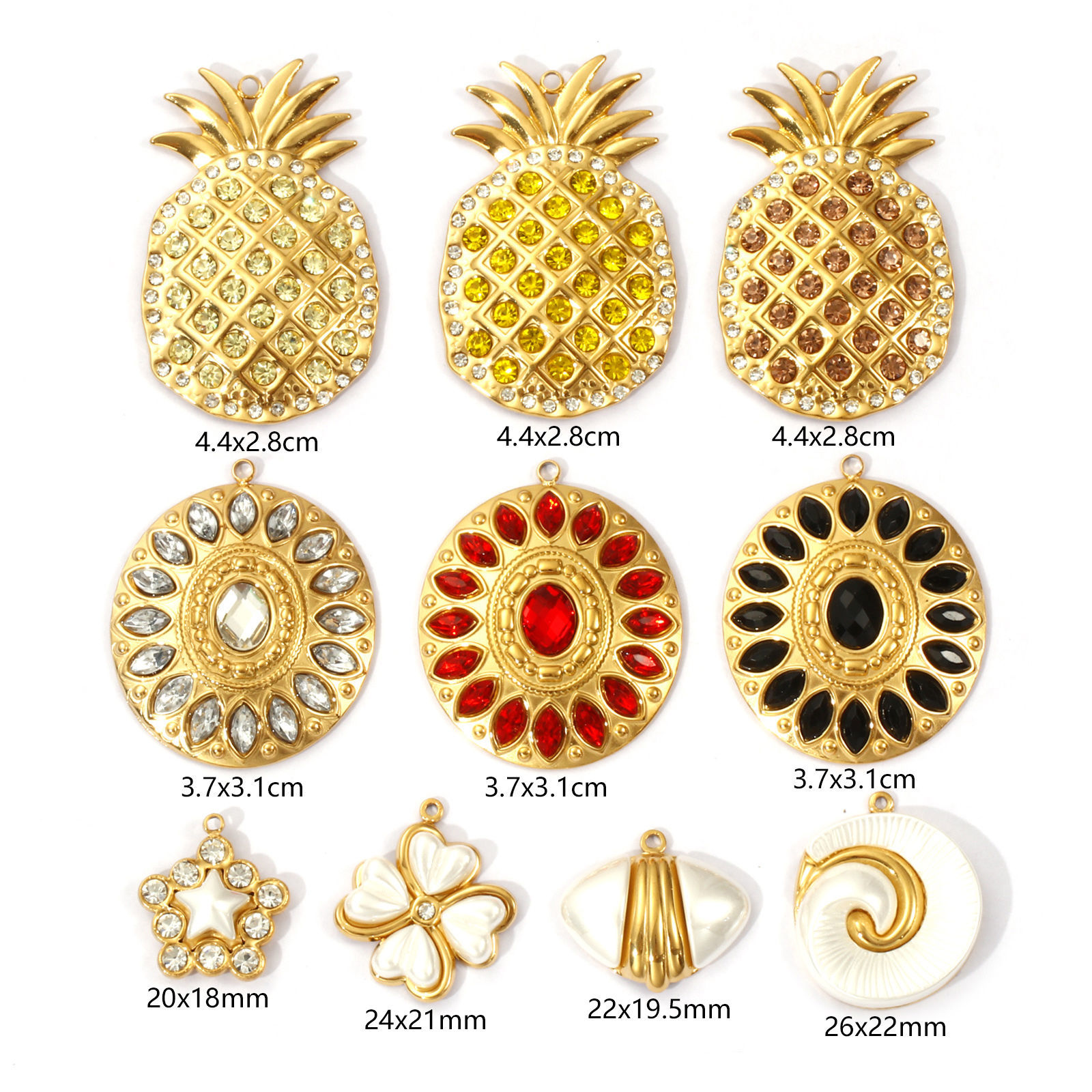 Picture of 1 Piece Eco-friendly PVD Vacuum Plating 304 Stainless Steel Pendants 18K Real Gold Plated