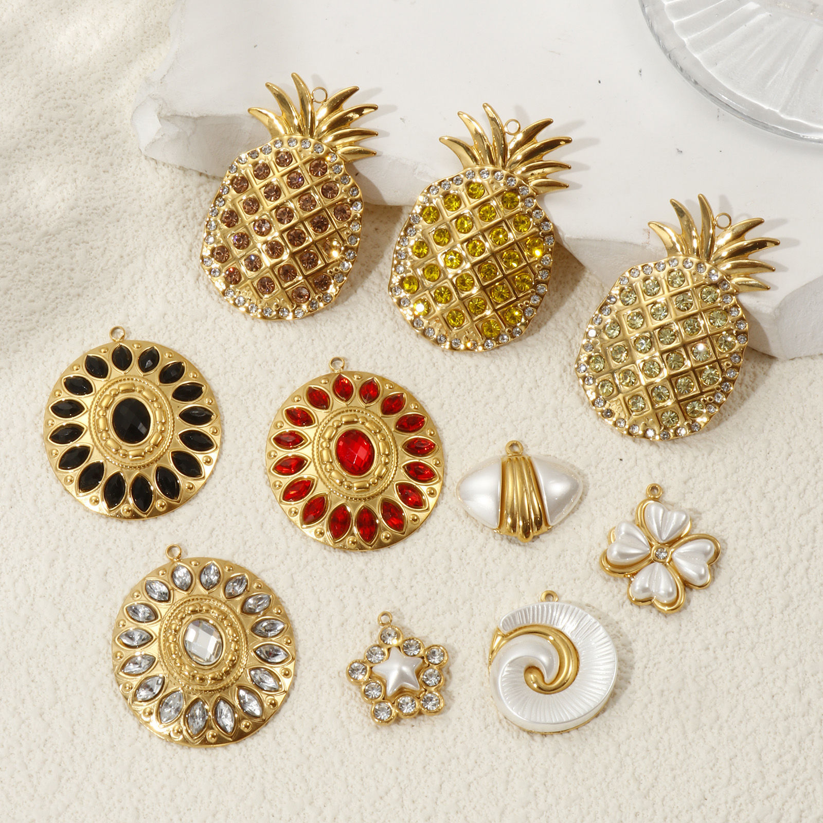 Picture of 1 Piece Eco-friendly PVD Vacuum Plating 304 Stainless Steel Pendants 18K Real Gold Plated
