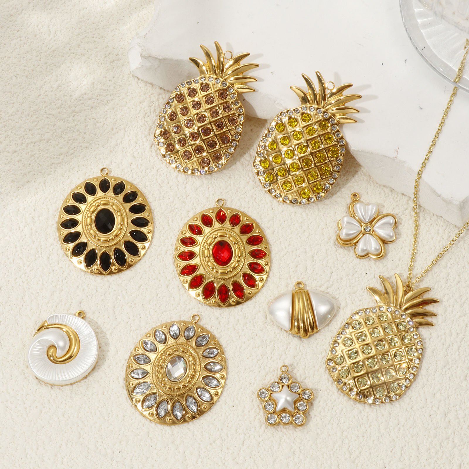 Picture of 1 Piece Eco-friendly PVD Vacuum Plating 304 Stainless Steel Pendants 18K Real Gold Plated