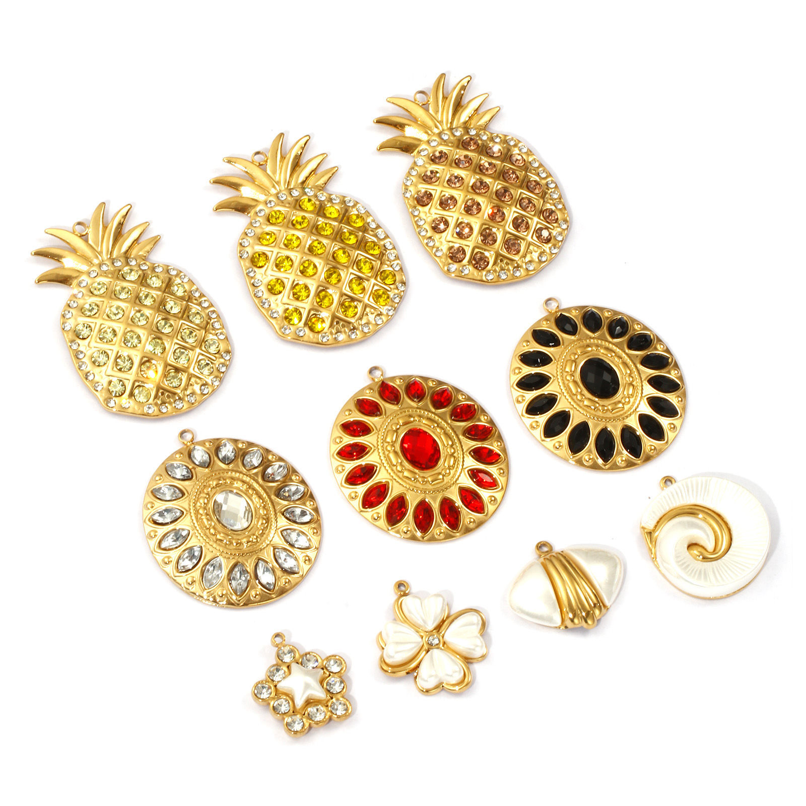 Picture of 1 Piece Eco-friendly PVD Vacuum Plating 304 Stainless Steel Pendants 18K Real Gold Plated