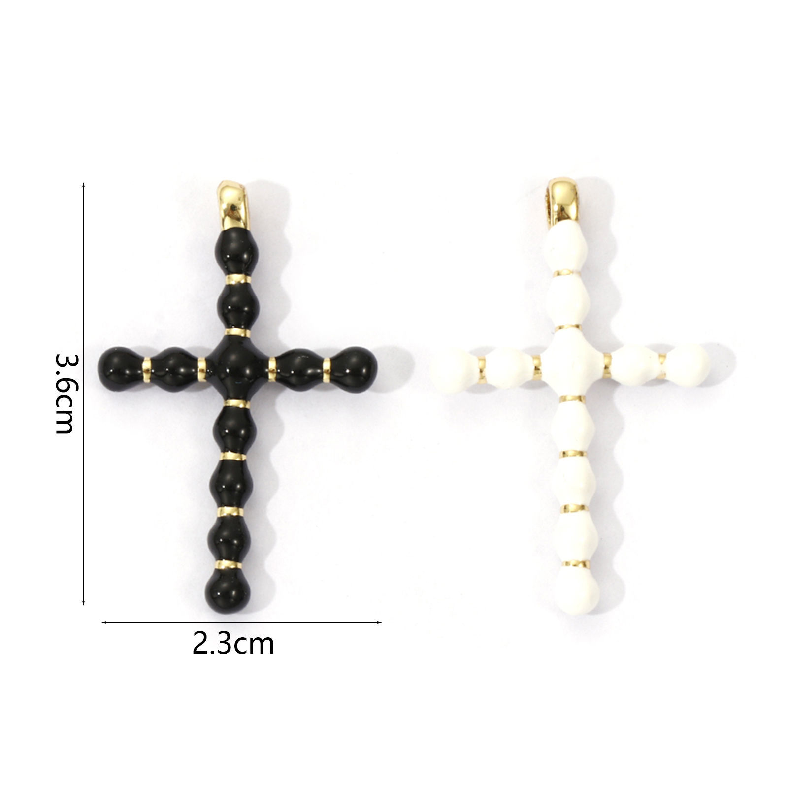 Imagen de 1 Piece Eco-friendly Brass Religious Charms 18K Real Gold Plated Enamel Cross 3.6cm x 2.3cm