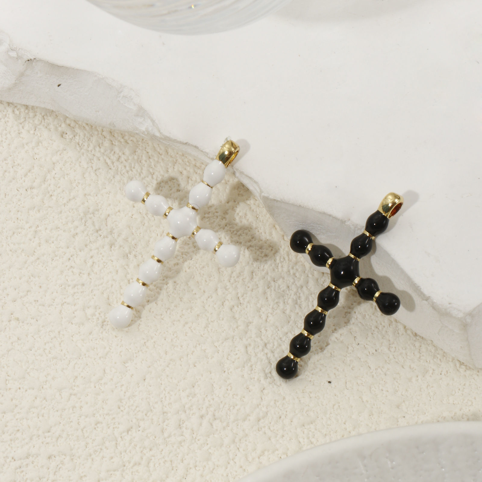 Imagen de 1 Piece Eco-friendly Brass Religious Charms 18K Real Gold Plated Enamel Cross 3.6cm x 2.3cm
