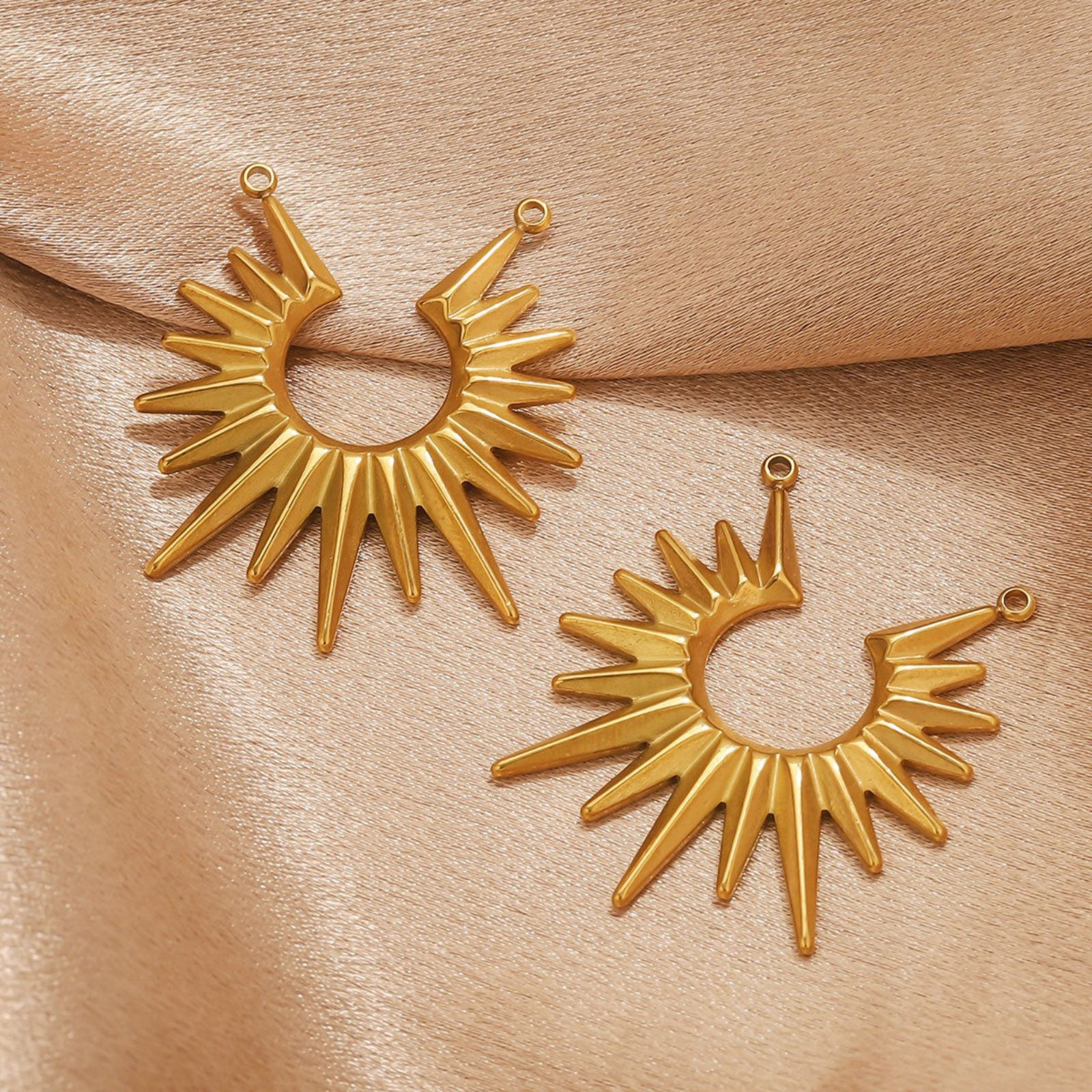 Immagine di 2 PCs 304 Stainless Steel Connectors Charms Pendants Multicolor Sun Rays 35mm x 40mm