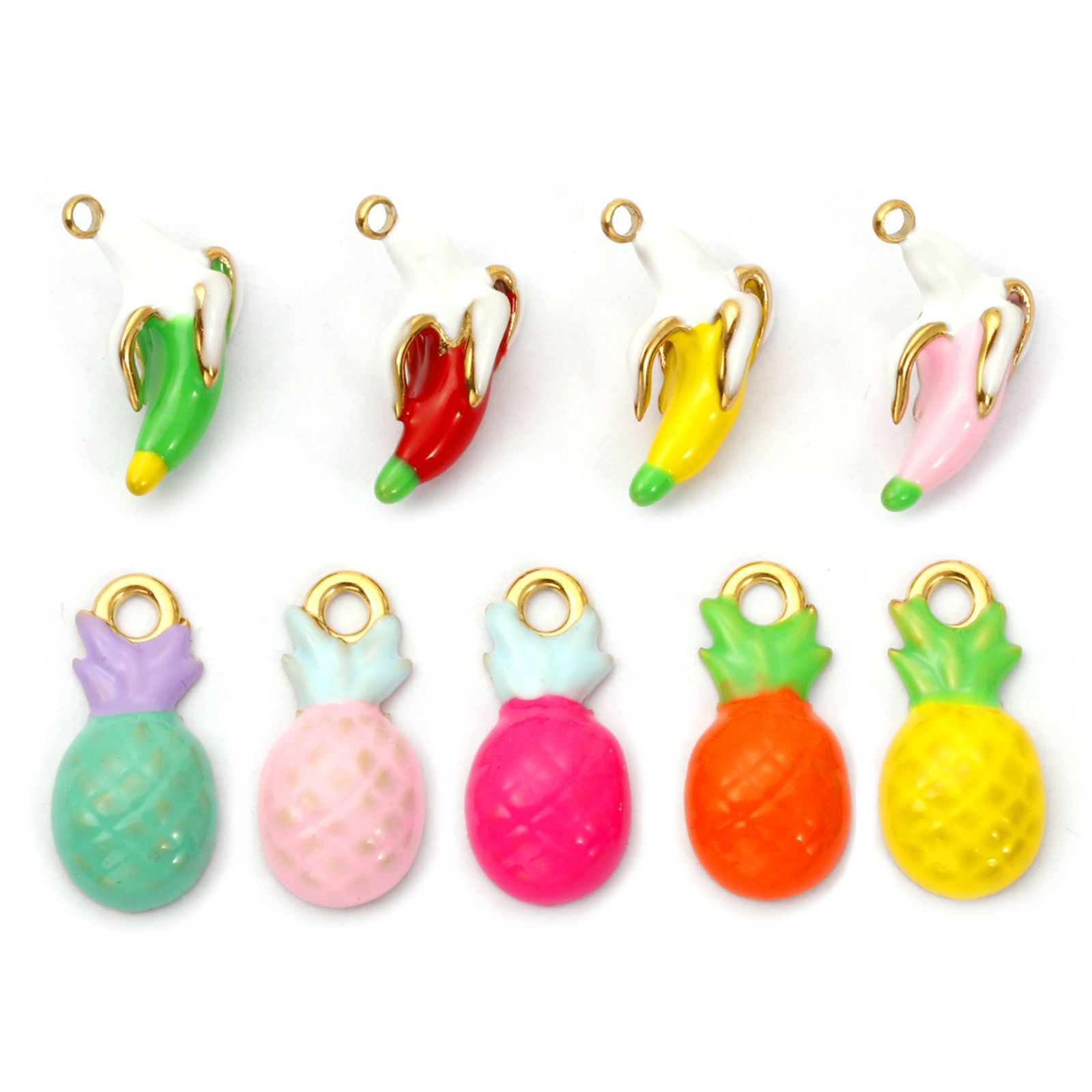 Imagen de 1 Piece Eco-friendly PVD Vacuum Plating 304 Stainless Steel Charms 18K Real Gold Plated Enamel