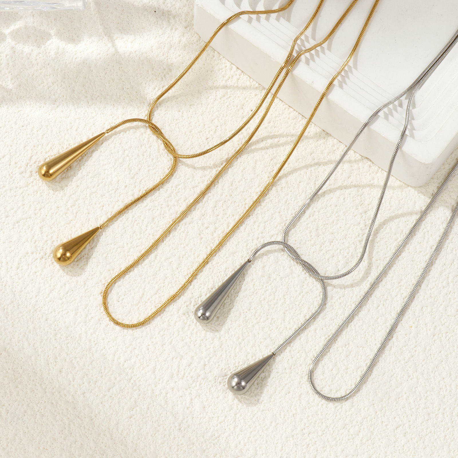 Imagen de 1 Piece Multicolor Snake Chain Drop Necklace, 304 Stainless Steel 80cm(31.5"), For Women, Dainty Gift, Eco-friendly