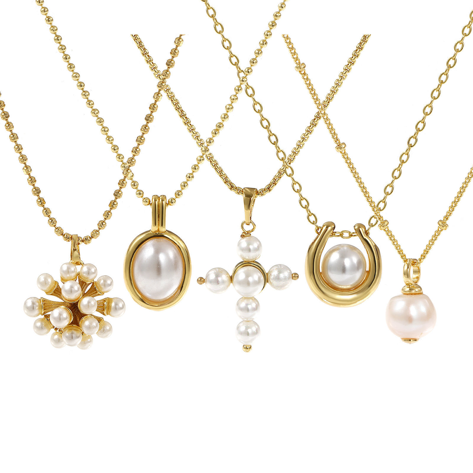 Imagen de 18K Real Gold Plated Pendant Charm Necklace, Brass For Women, White Dainty Gift, Eco-friendly, 1 Piece