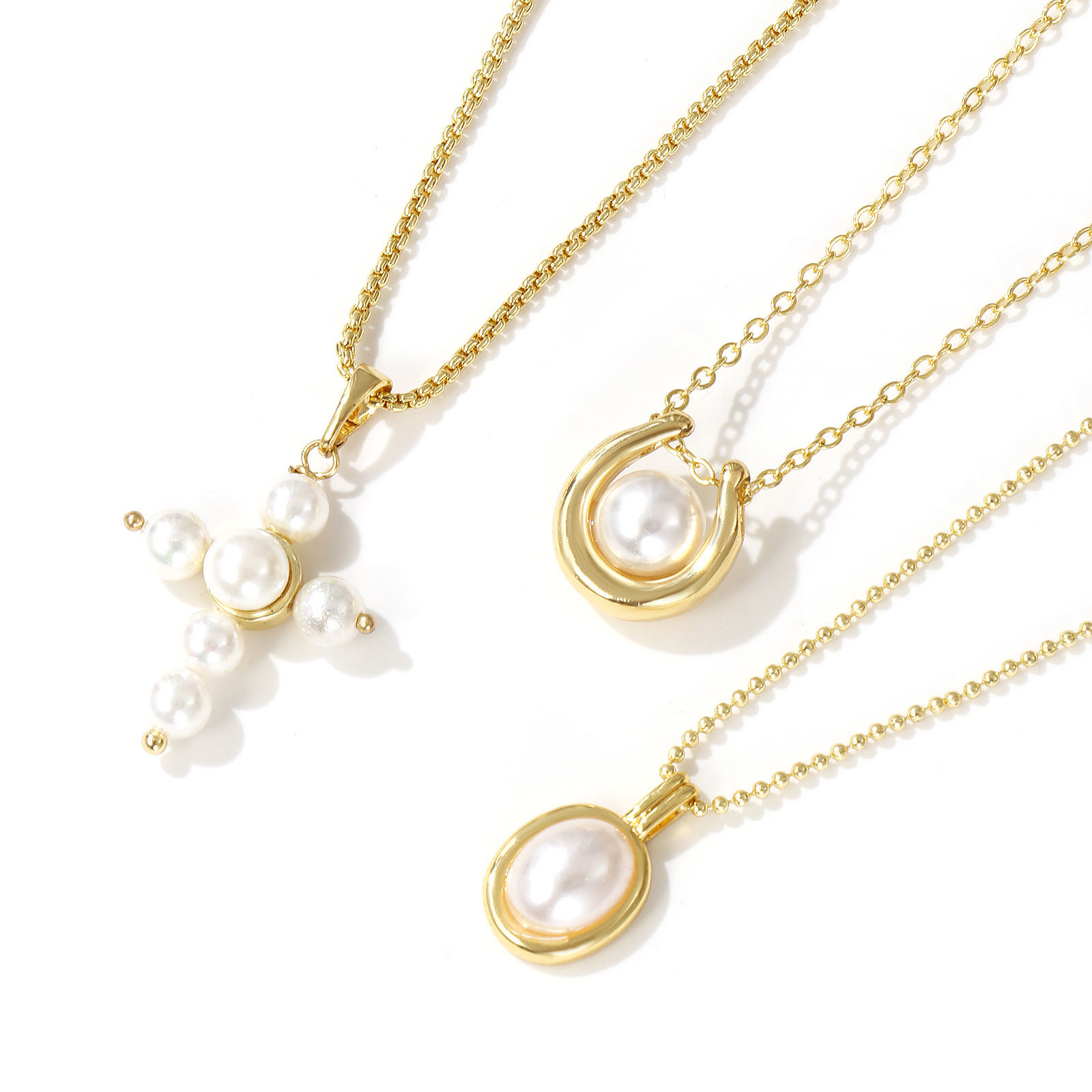 Imagen de 18K Real Gold Plated Pendant Charm Necklace, Brass For Women, White Dainty Gift, Eco-friendly, 1 Piece