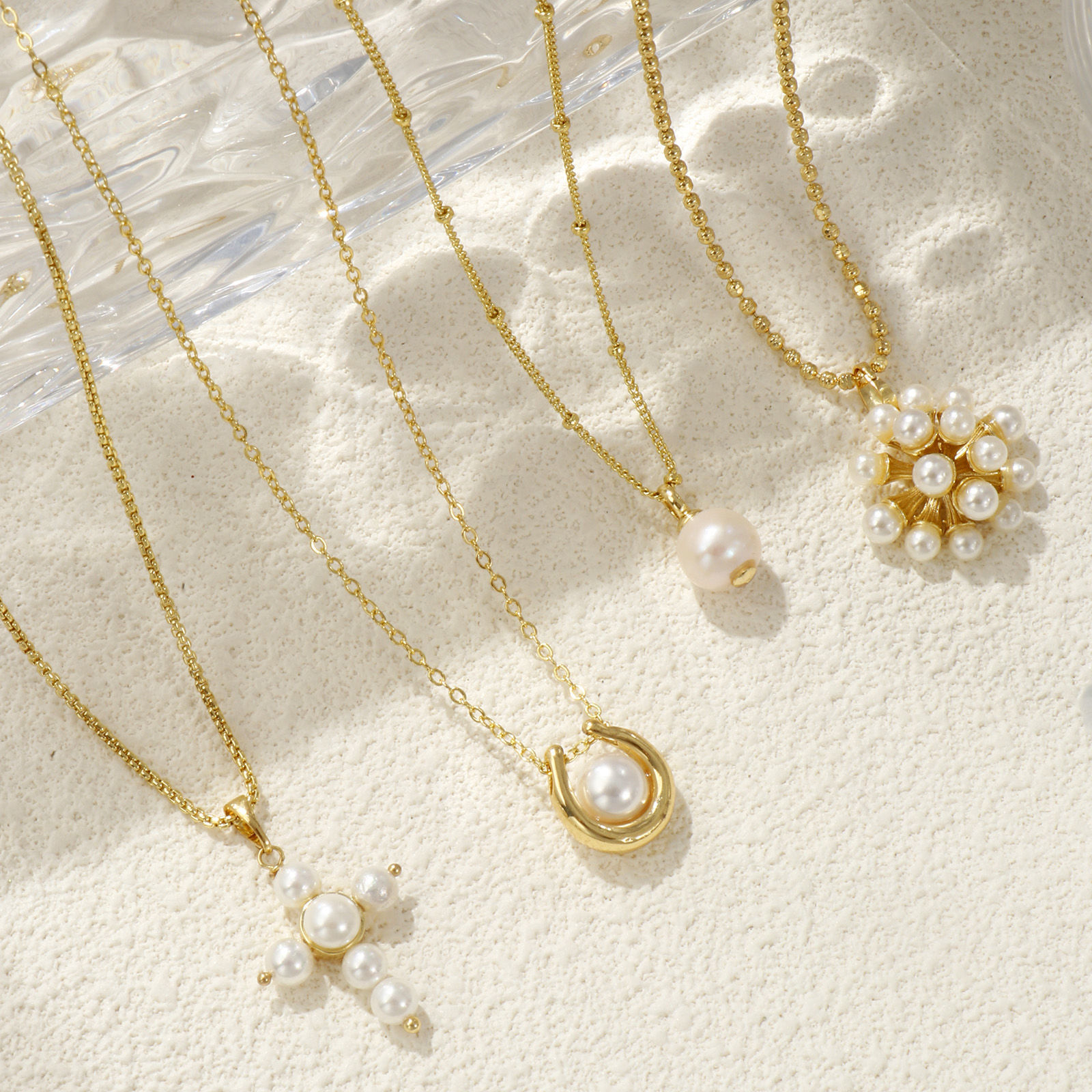 Imagen de 18K Real Gold Plated Pendant Charm Necklace, Brass For Women, White Dainty Gift, Eco-friendly, 1 Piece