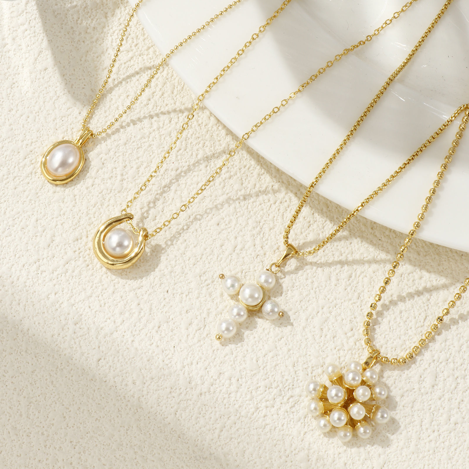 Imagen de 18K Real Gold Plated Pendant Charm Necklace, Brass For Women, White Dainty Gift, Eco-friendly, 1 Piece