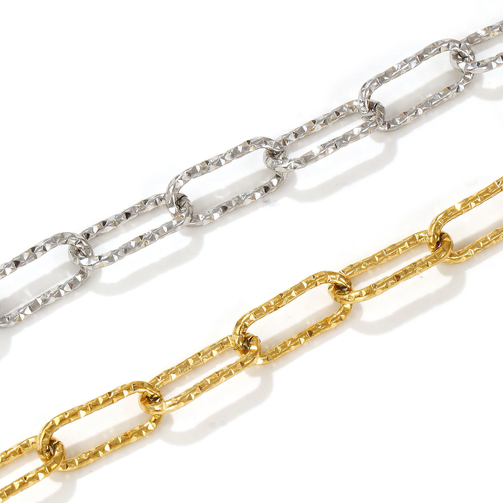 Picture of Eco-friendly Minimalist Stylish Multicolor 304 Stainless Steel Paperclip Link Chain Bracelets For Women Gift 19cm(7.5") long