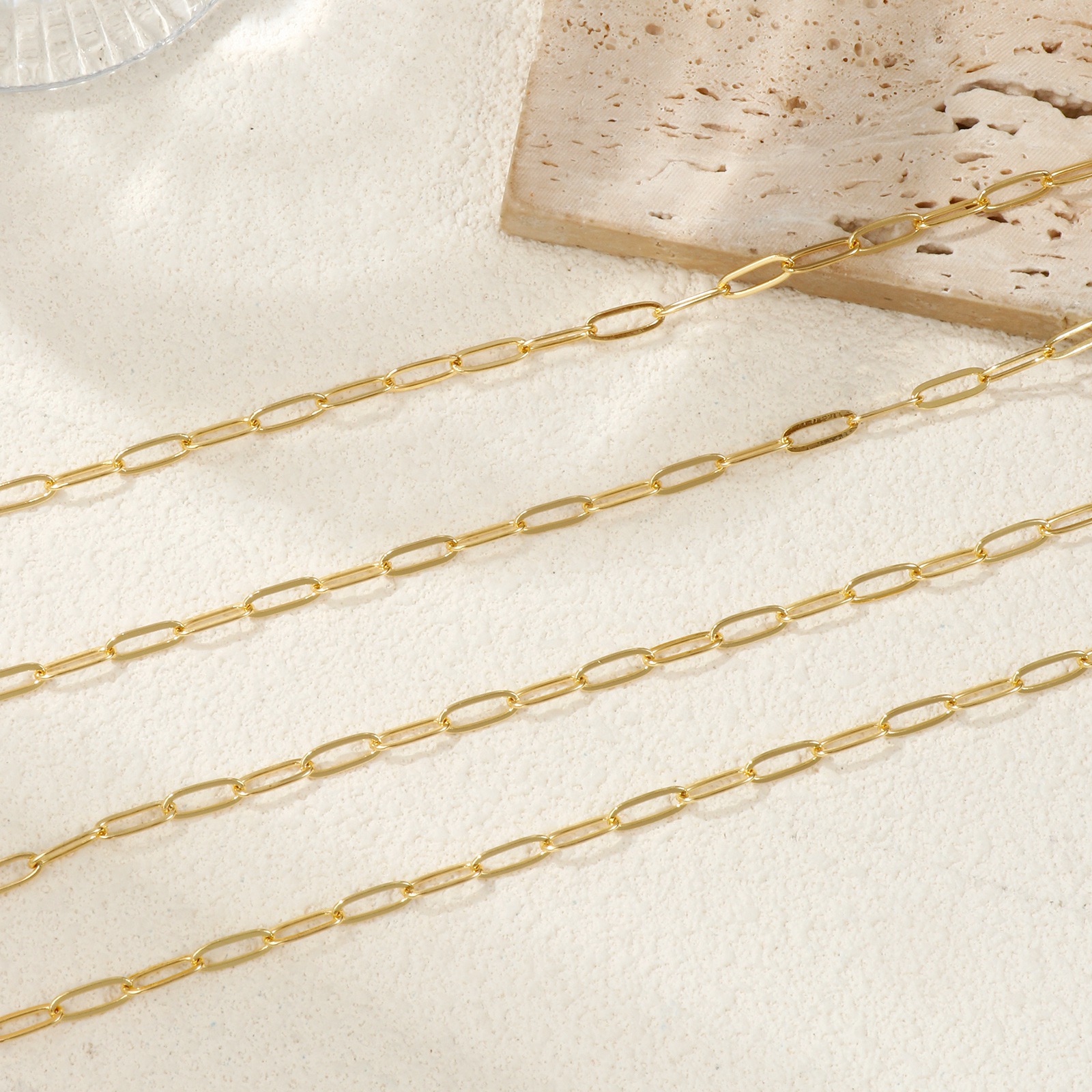 Picture of Brass Exquisite Paperclip Link Chain Necklace 18K Gold Plated