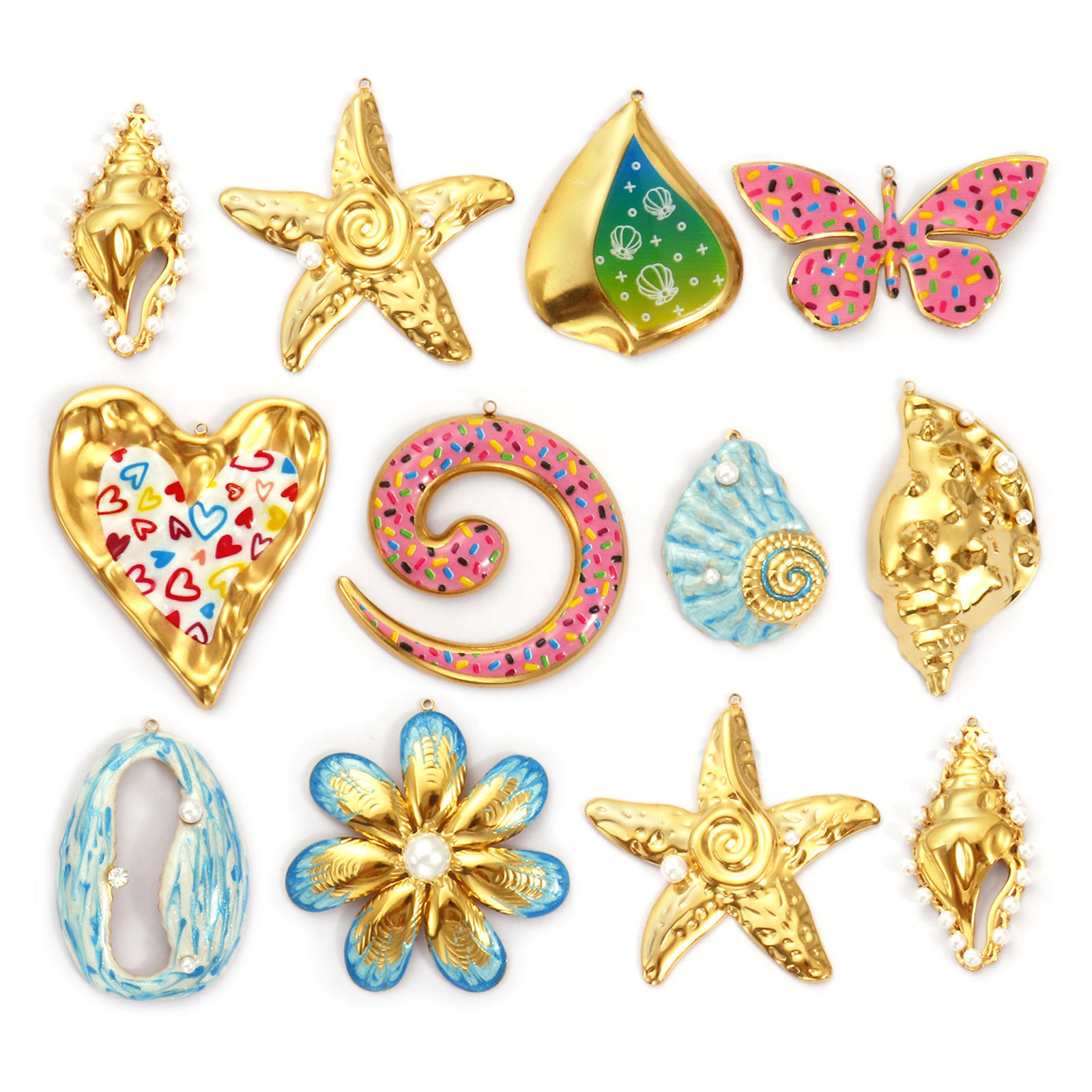 Picture of 1 Piece Eco-friendly PVD Vacuum Plating 304 Stainless Steel Pendants 18K Real Gold Plated