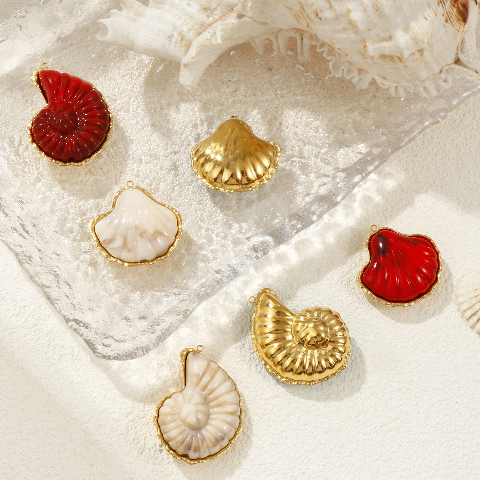 Imagen de 1 Piece Eco-friendly PVD Vacuum Plating 304 Stainless Steel Pendants 18K Real Gold Plated With Resin Cabochons
