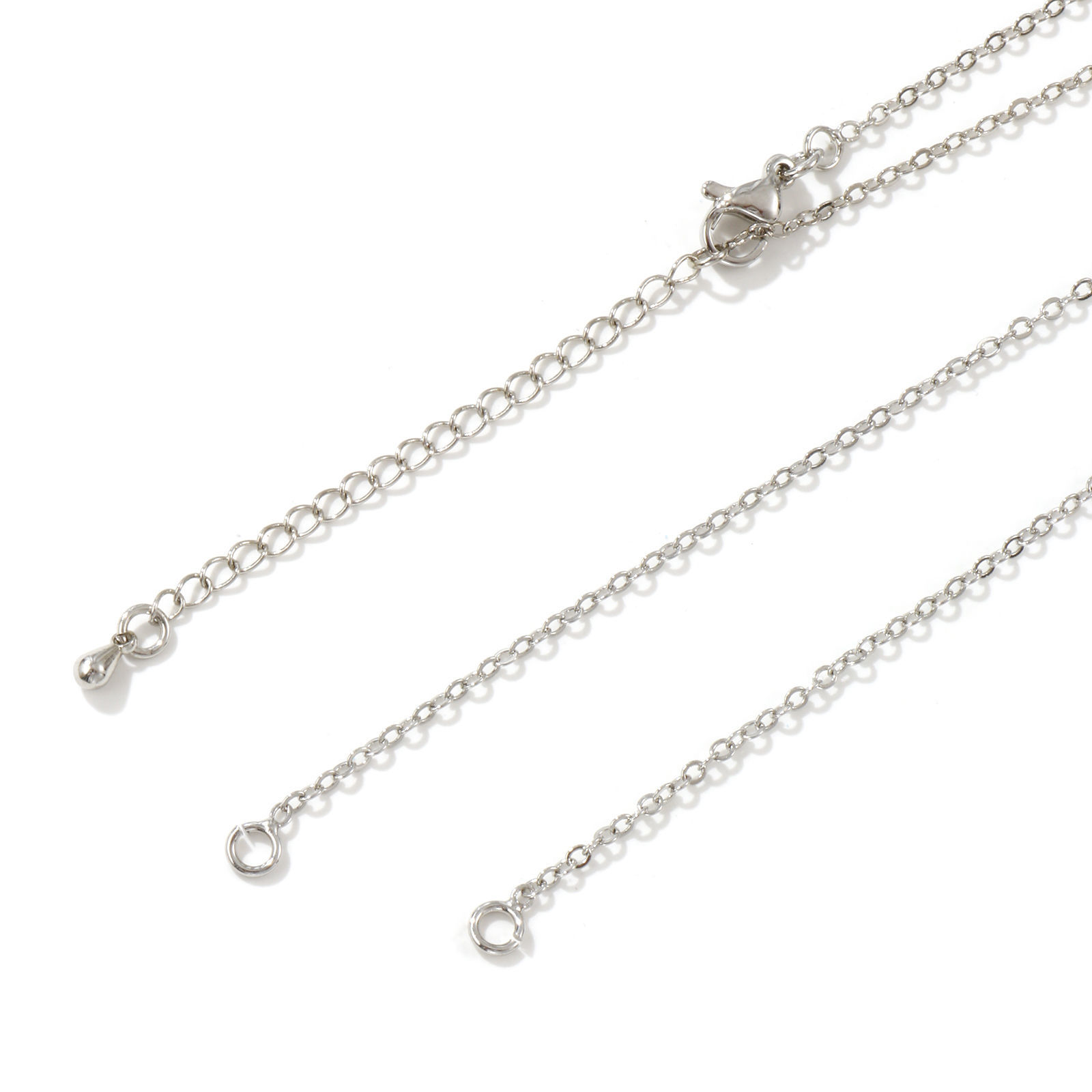 Picture of Eco-friendly Brass Exquisite Link Cable Chain Semi-finished Necklace Base For DIY Handmade Jewelry Making Real Gold Plated 45cm(17.7") long, Chain Size: 1.6mm