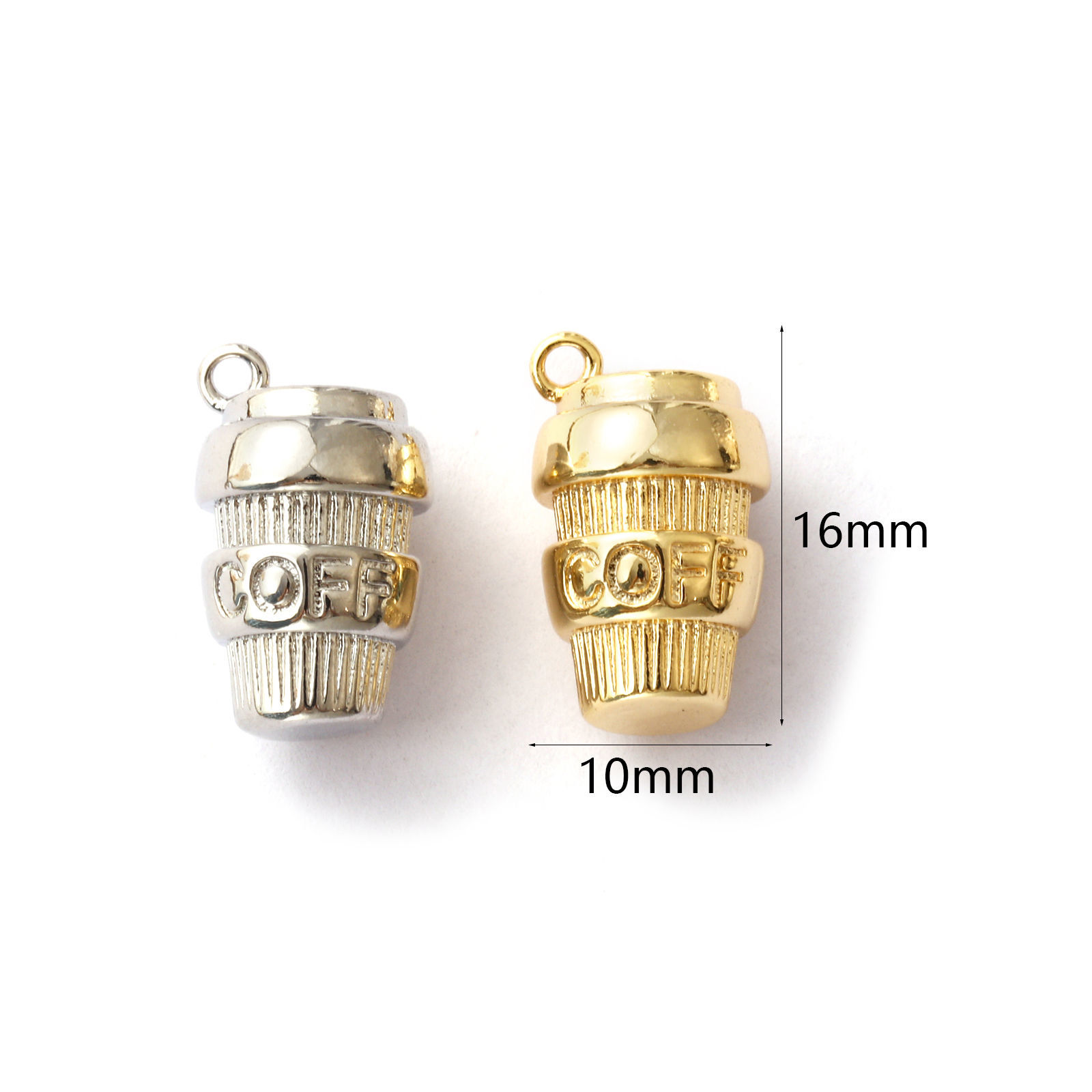 Picture of Brass Charms Multicolor Cup 3D 16mm x 10mm