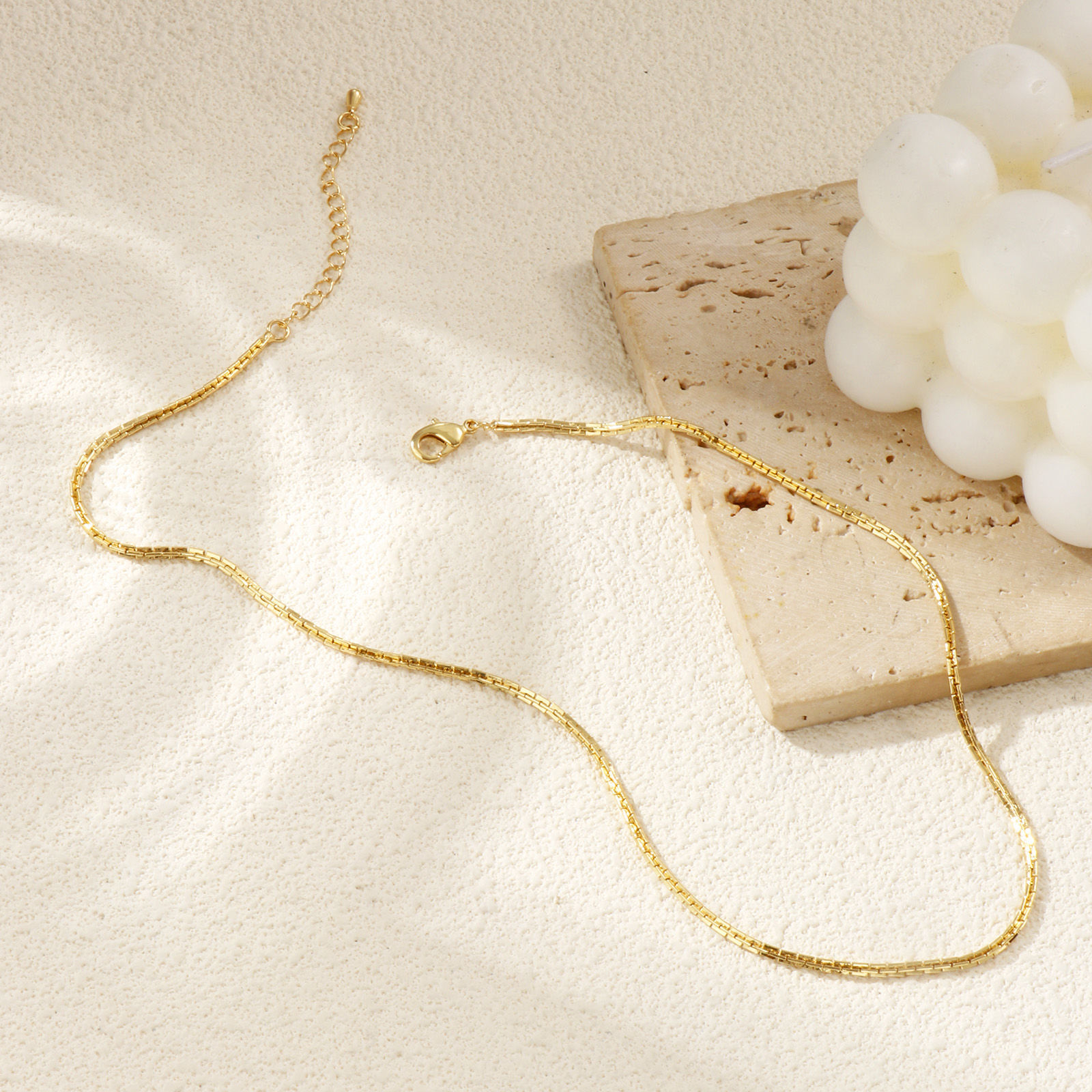 Изображение 1 ШТ настоящее золото с покрытием Цепи Ожерелья, Латунь 40см + 5см, Для женщин, Минималистский Изысканный подарок, Экологичный