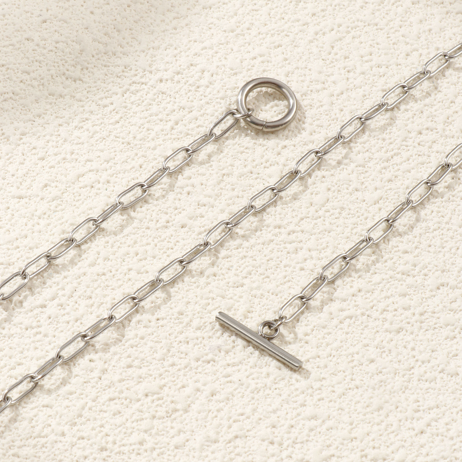 Picture of Multicolor Paperclip Link Chain Necklace, 304 Stainless Steel 45cm(17.7"), For Women, Minimalist Exquisite Gift, Eco-friendly