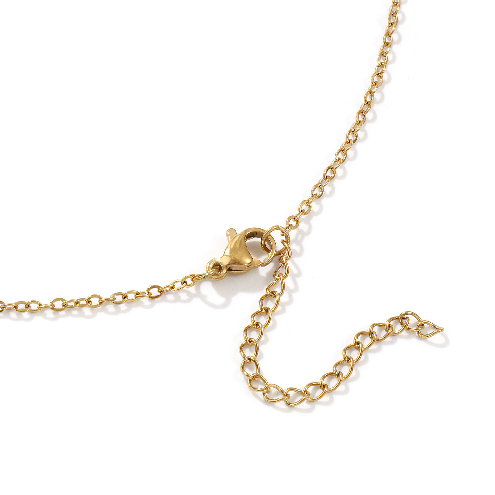 Picture of 18K Real Gold Plated Link Cable Chain Strawberry Fruit Pendant Charm Necklace, 304 Stainless Steel & Resin 45cm(17.7") + 5cm(2"), For Women, Clear Rhinestone 3D, Exquisite Sweet & Cute Gift, Eco-friendly PVD Vacuum Plating