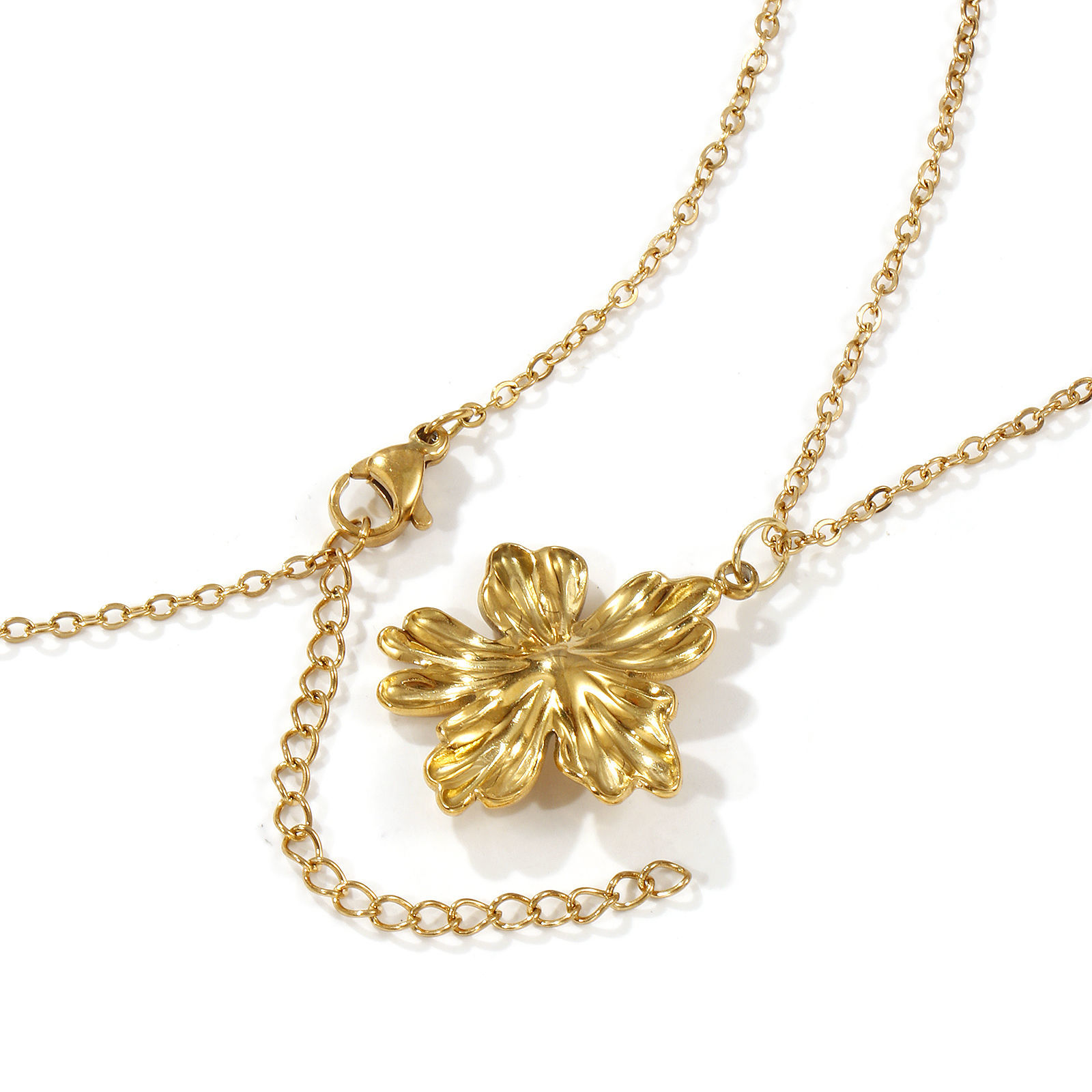 Picture of 18K Real Gold Plated Link Cable Chain Pendant Charm Necklace, 304 Stainless Steel & Natural Pearl 45cm(17.7") + 5cm(2"), For Women, White Exquisite Stylish Gift, Eco-friendly PVD Vacuum Plating