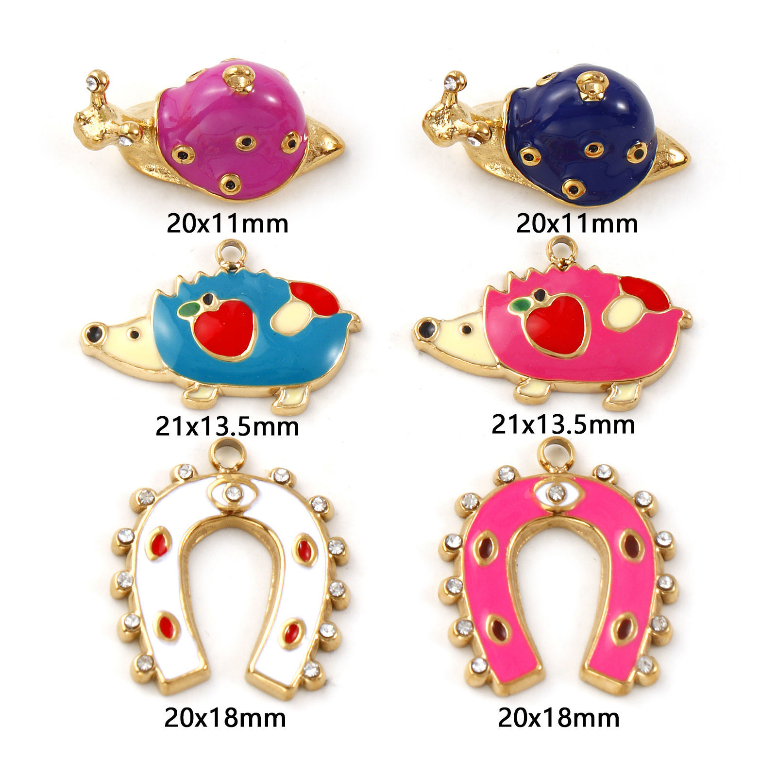 Изображение 1 ШТ Экологичное вакуумное PVD-покрытие 304 Нержавеющая Сталь Подвески 18K настоящее золото с покрытием С Эмалью