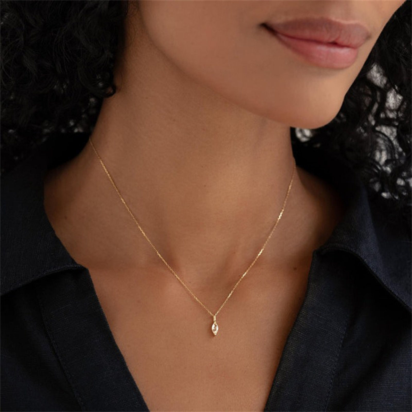 Bild von Umweltfreundliche PVD-Vakuumbeschichtung 304 Edelstahl & Zirkon Monatsstein Charms 18K Echtgold plattiert Marquise 11mm x 3mm