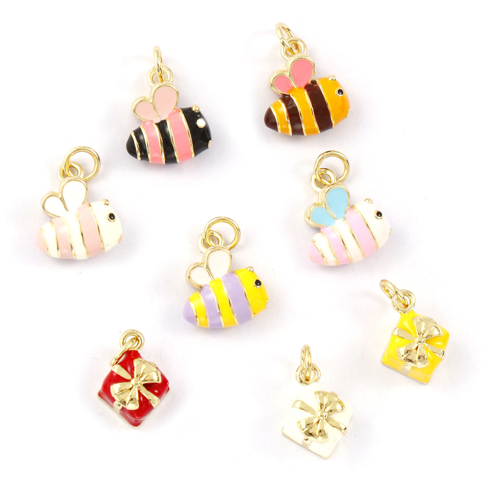 Picture of 2 PCs Eco-friendly Brass Charms 18K Real Gold Plated Enamel 3D