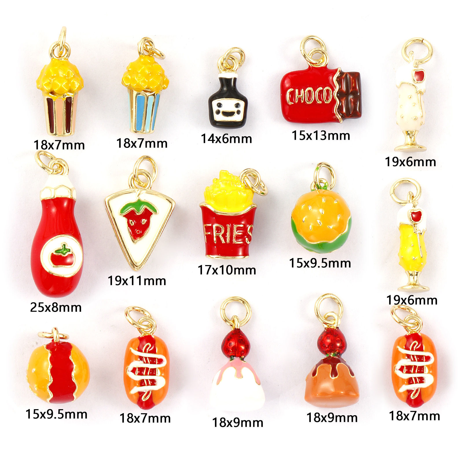 Picture of Eco-friendly Brass Charms 18K Real Gold Plated Enamel 3D