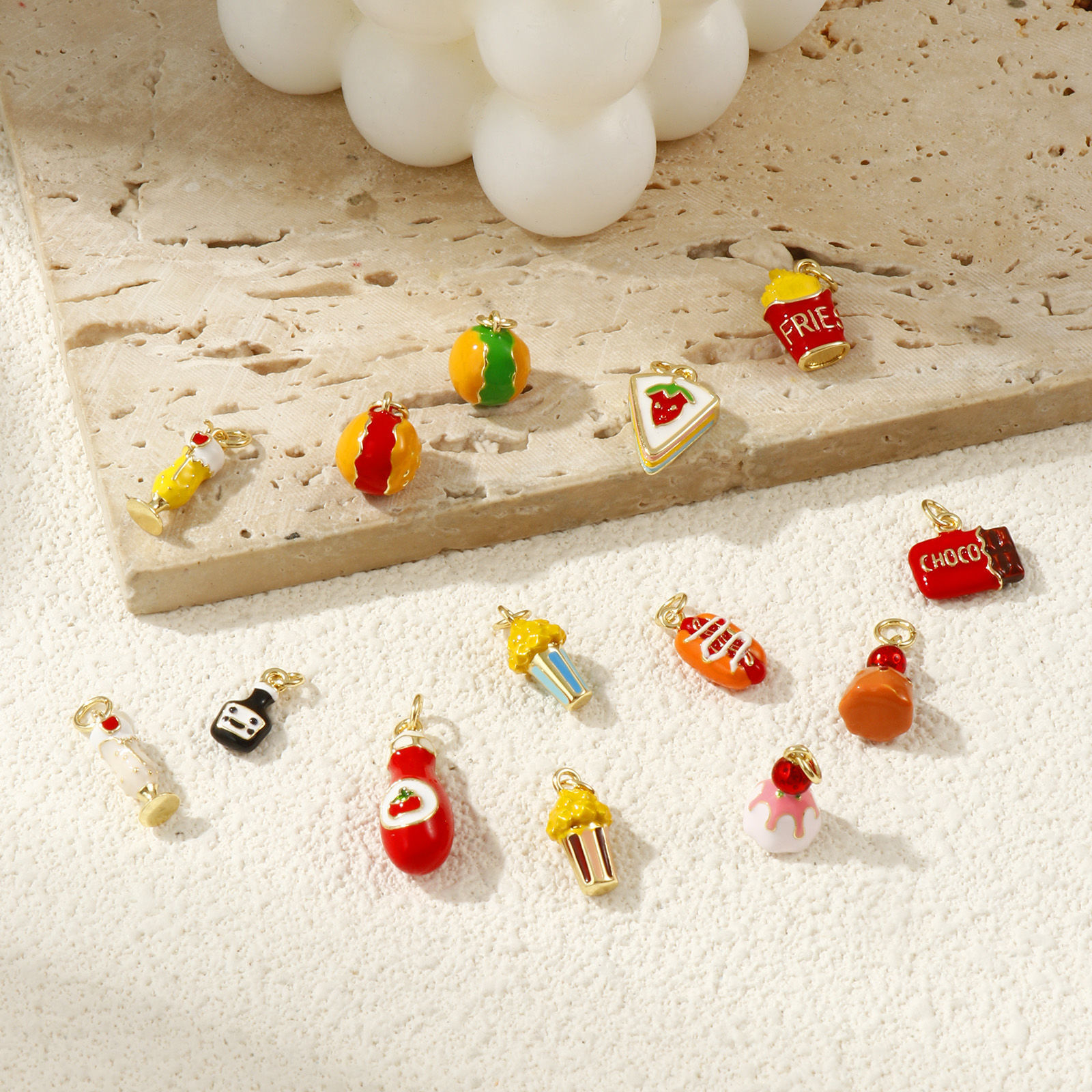 Picture of Eco-friendly Brass Charms 18K Real Gold Plated Enamel 3D