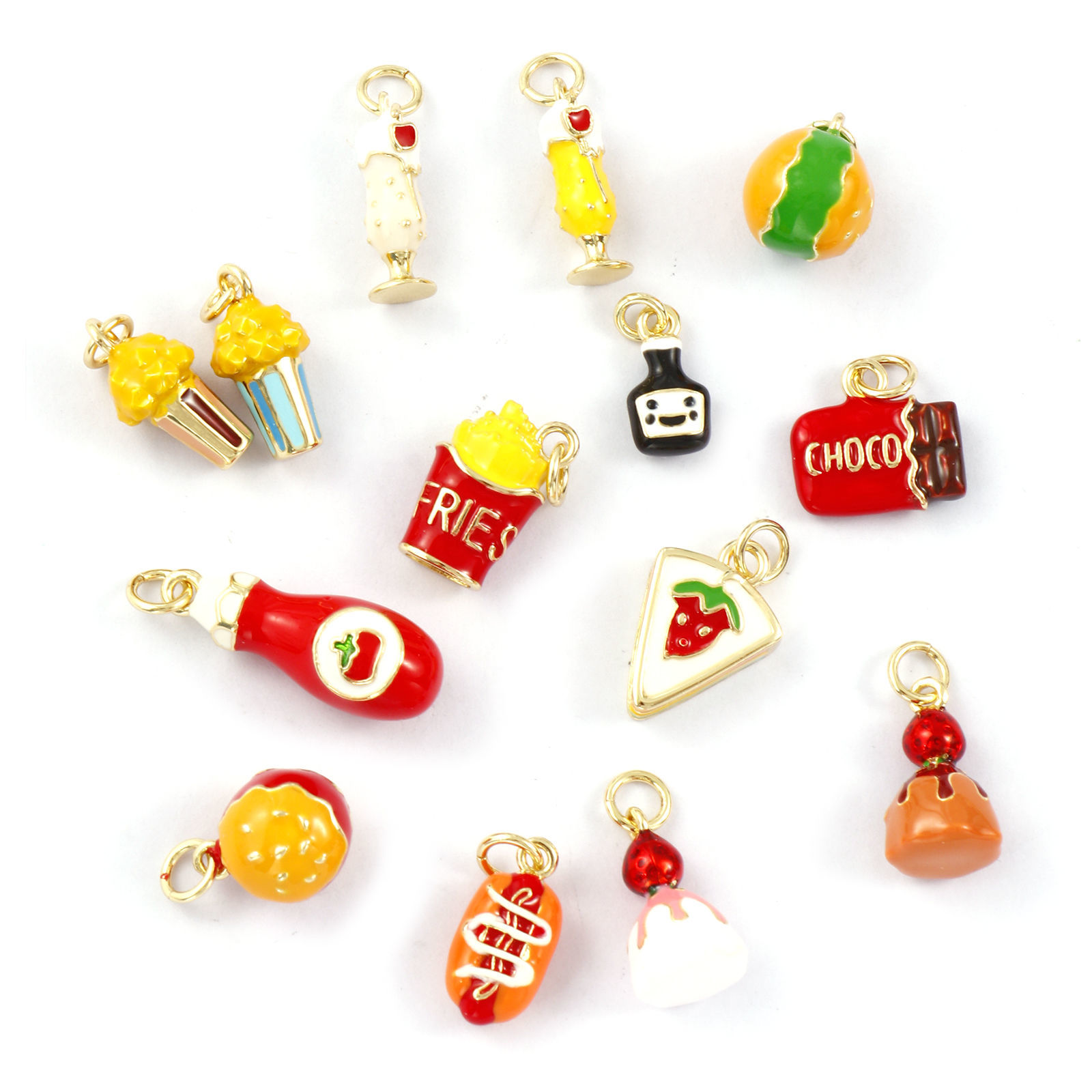 Picture of Eco-friendly Brass Charms 18K Real Gold Plated Enamel 3D