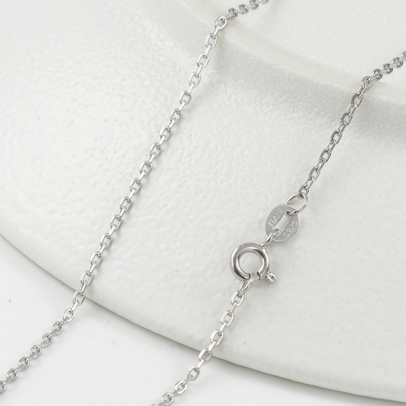 Изображение 1 ШТ Экологичный Чистое Серебро Цепи Ожерелья Разноцветный 45см Длина