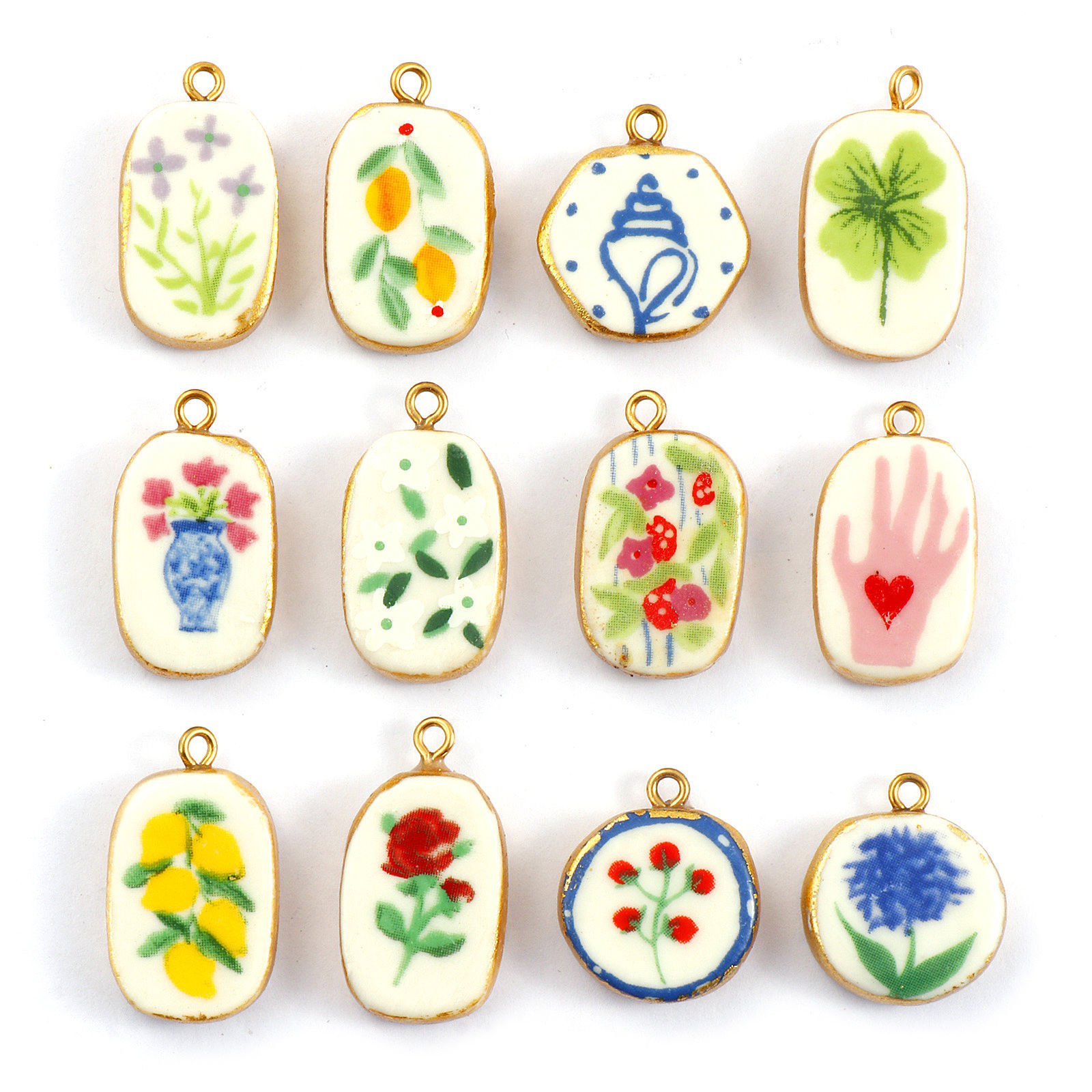 Bild von 2 PCs Eco-friendly PVD Vacuum Plating 304 Stainless Steel & Ceramic Charms 18K Real Gold Plated Multicolor